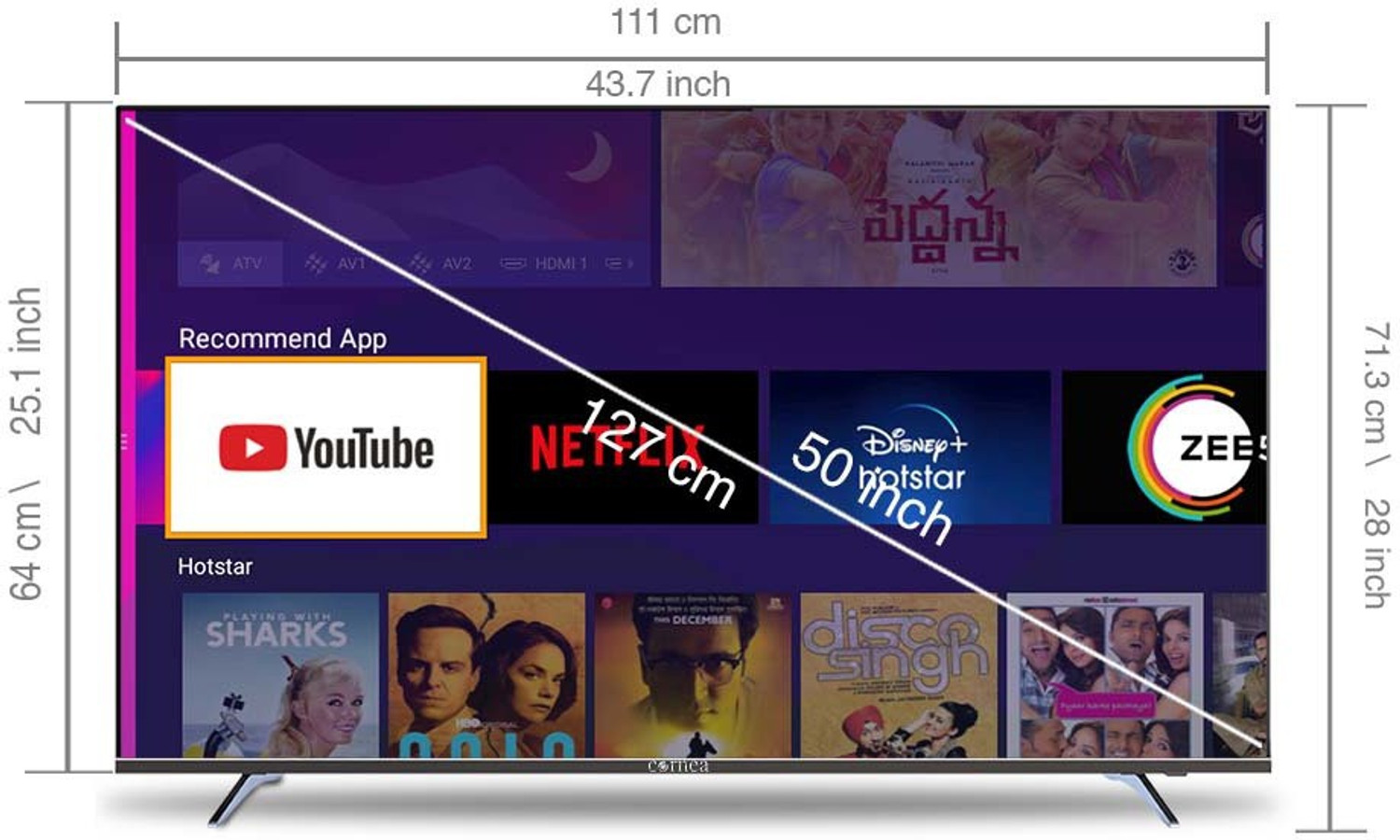Image of CORNEA Bezelless 127 cm (50 inch) Ultra HD (4K) LED Smart Android TV