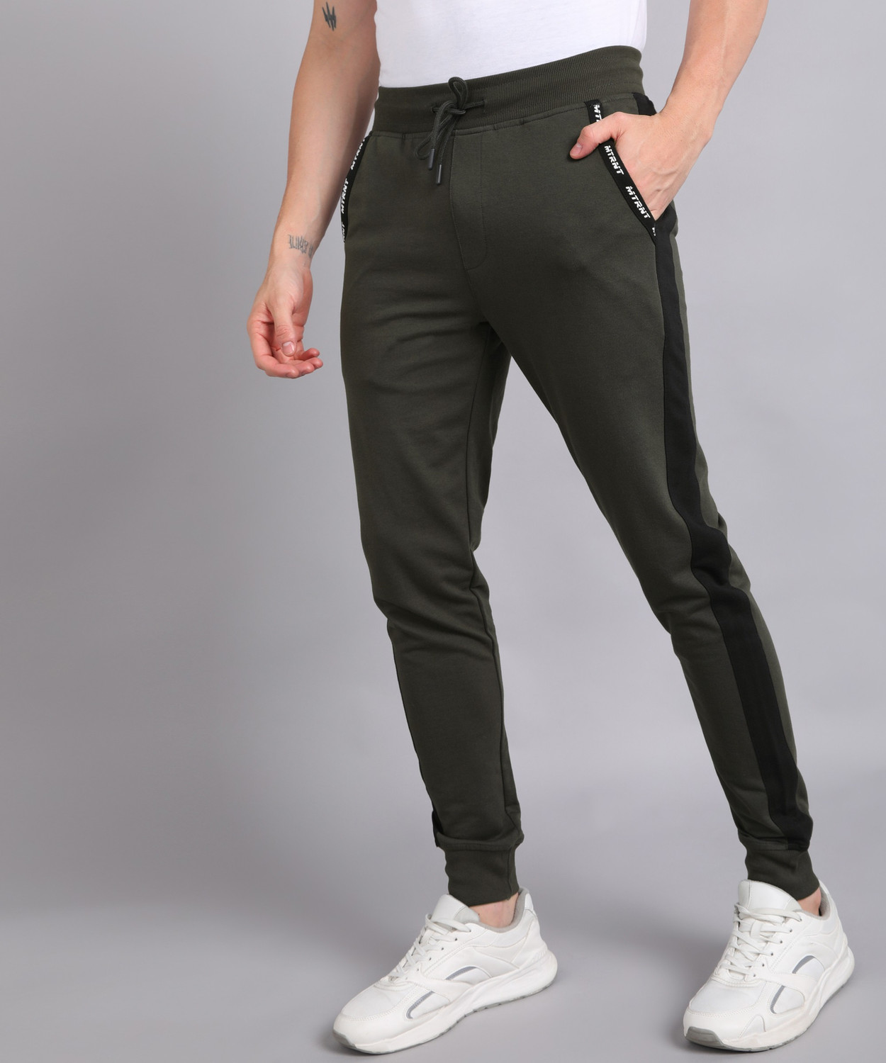 Image of METRONAUT Colorblock Men Grey Track Pants