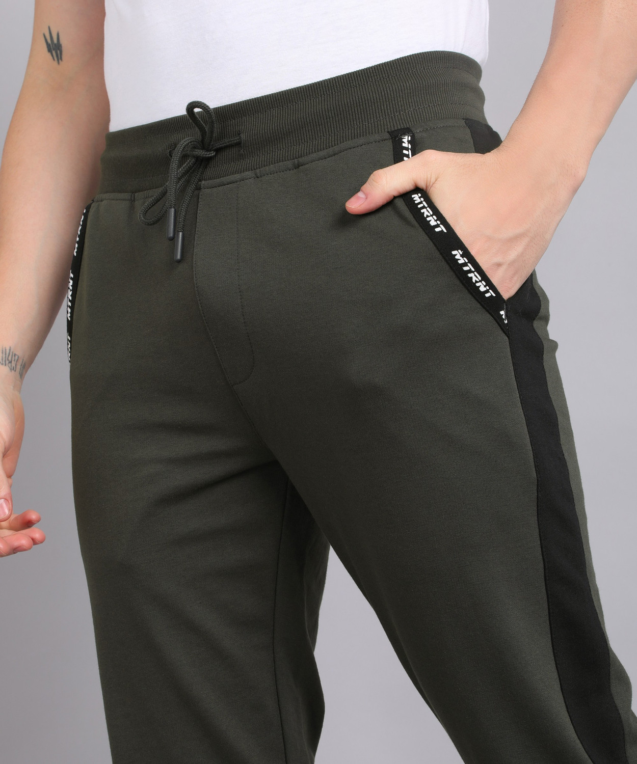 Image of METRONAUT Colorblock Men Grey Track Pants