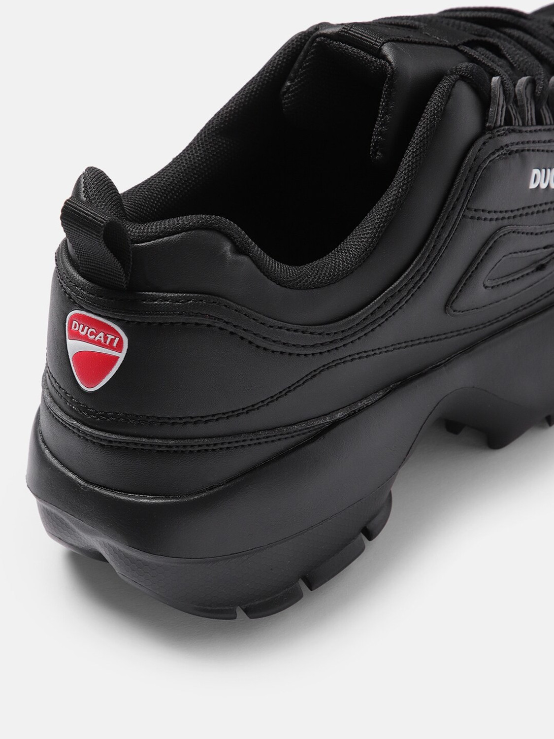 Image of DUCATI Ducati Men Black Solid Sneakers Sneakers For Men