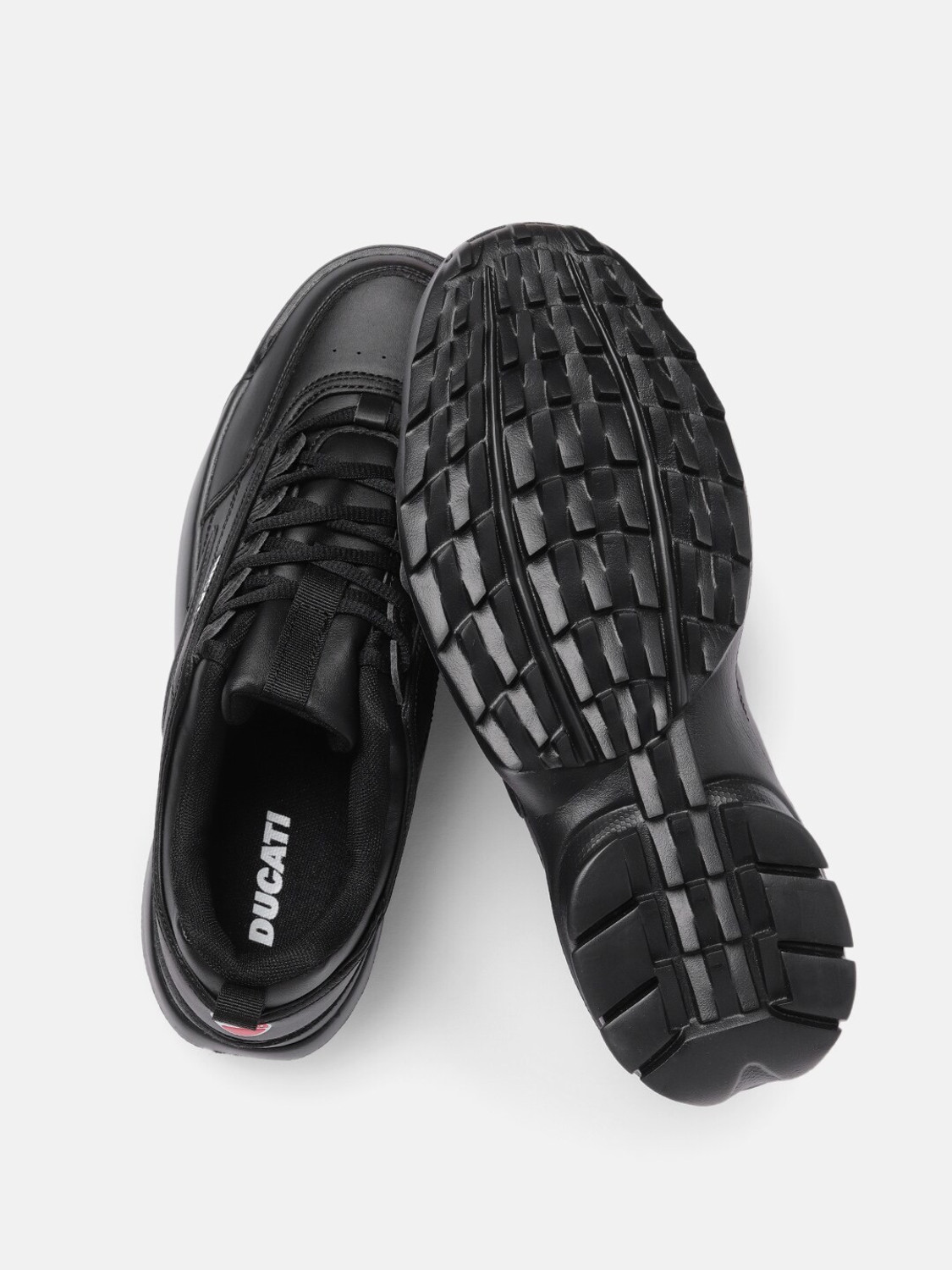 Image of DUCATI Ducati Men Black Solid Sneakers Sneakers For Men