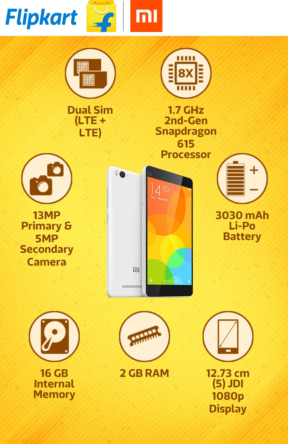 Image of Mi 4i (White, 16 GB)