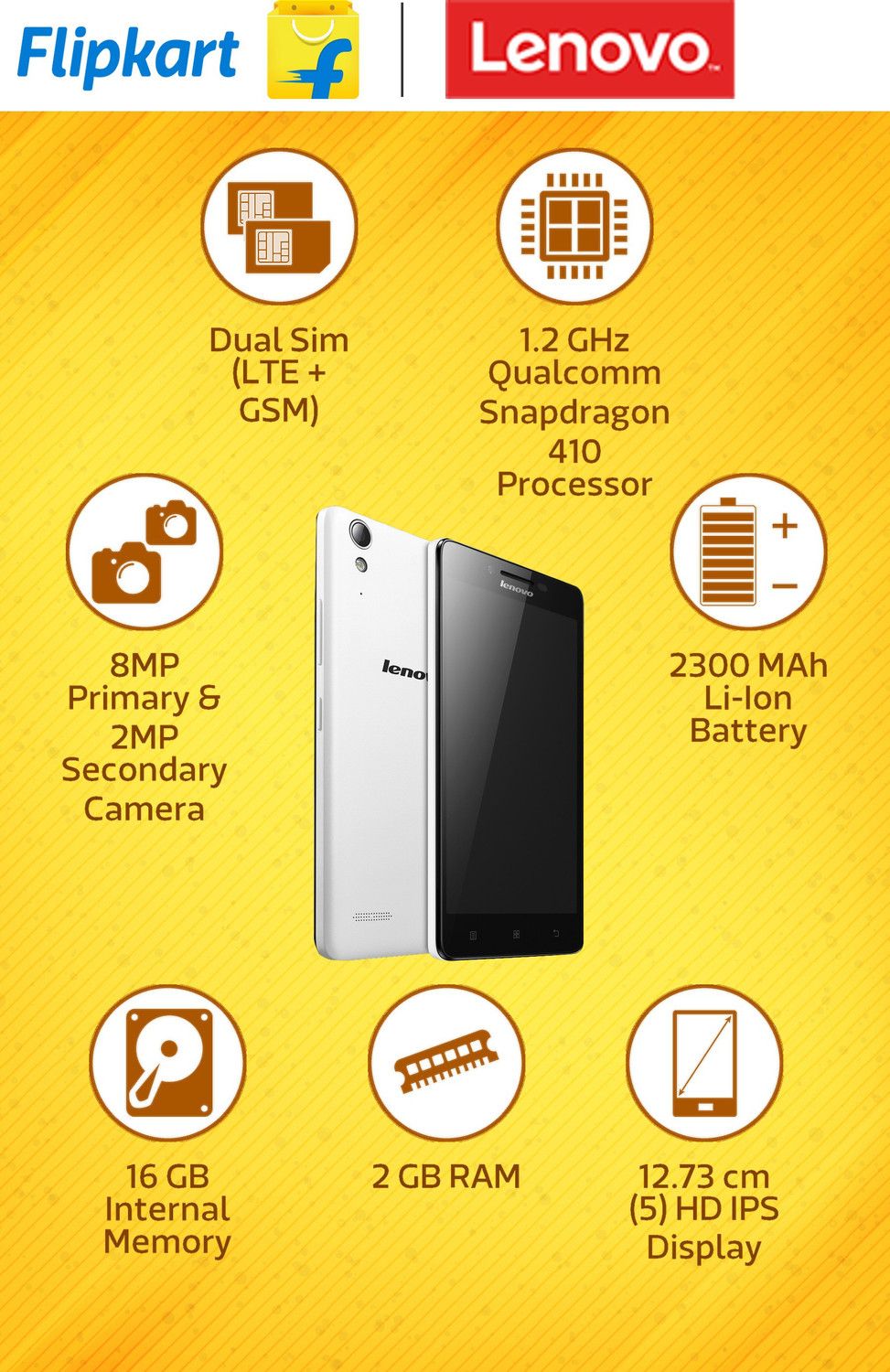 Image of Lenovo A6000 Plus (White, 16 GB)