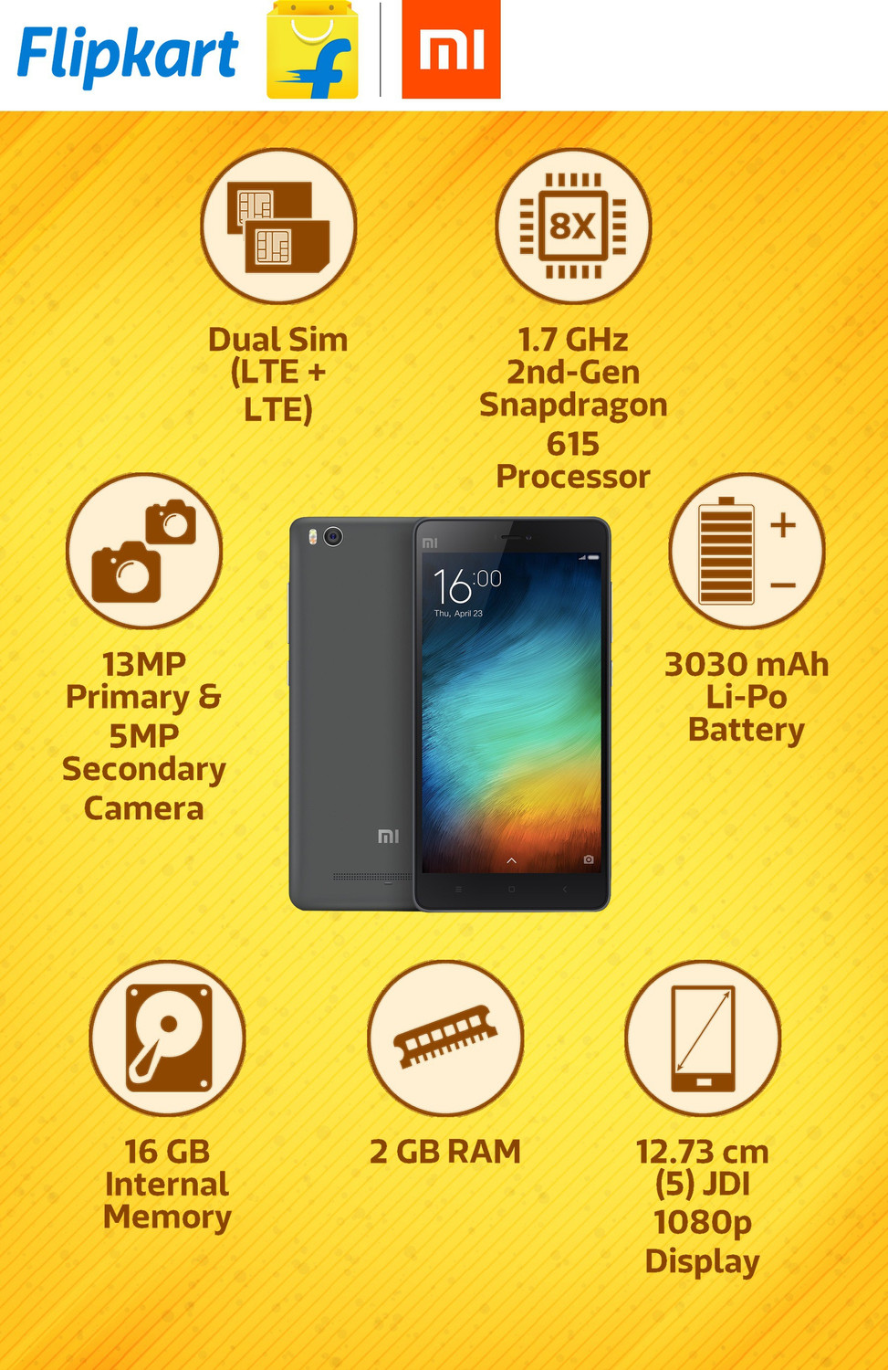 Image of Mi 4i (Grey, 16 GB) (2 GB RAM)