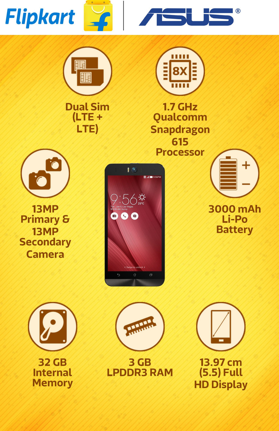 Image of ASUS Zenfone Selfie (Pink, 32 GB)