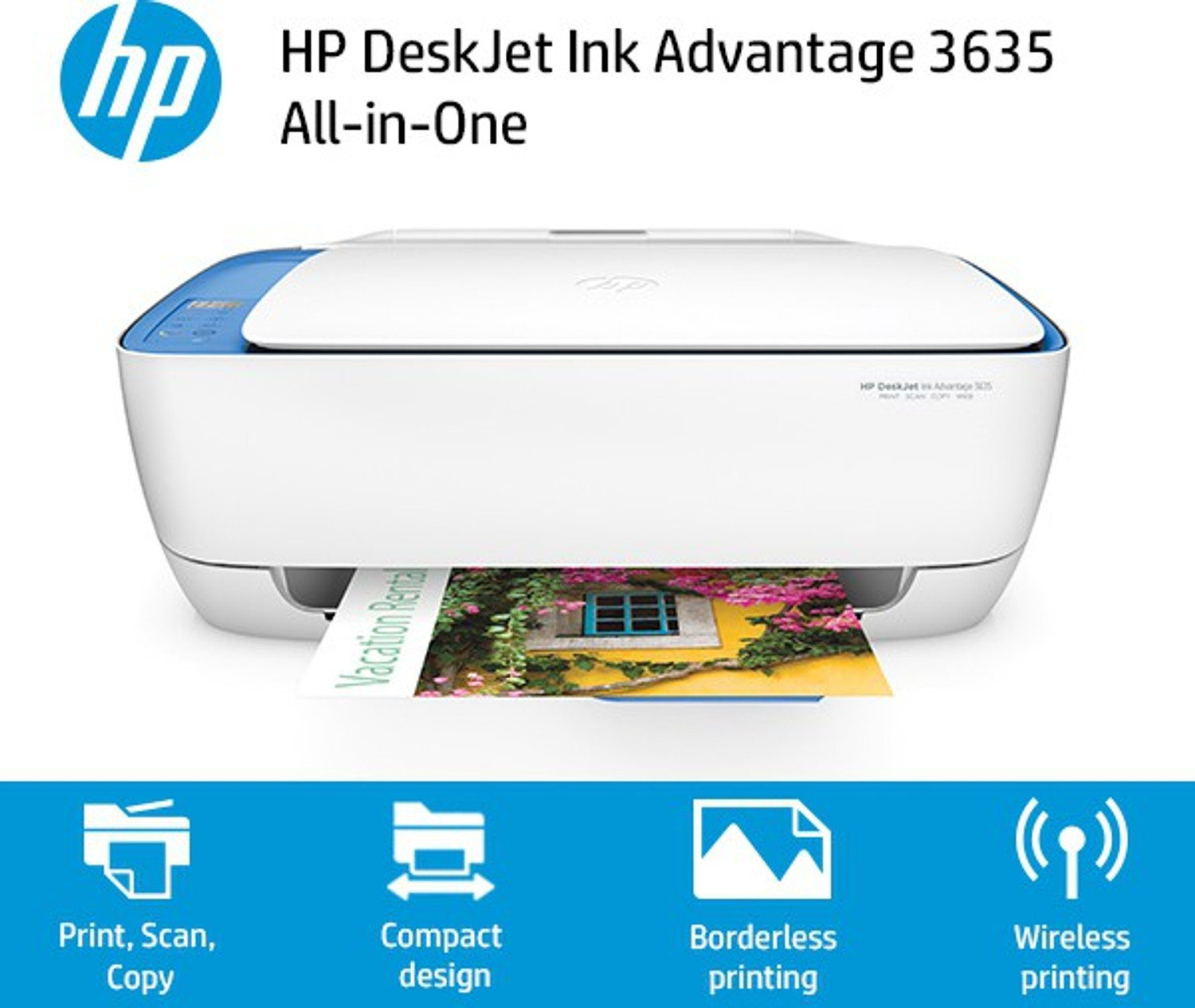 Image of HP DeskJet Ink Advantage 3635 All-in-One Printer