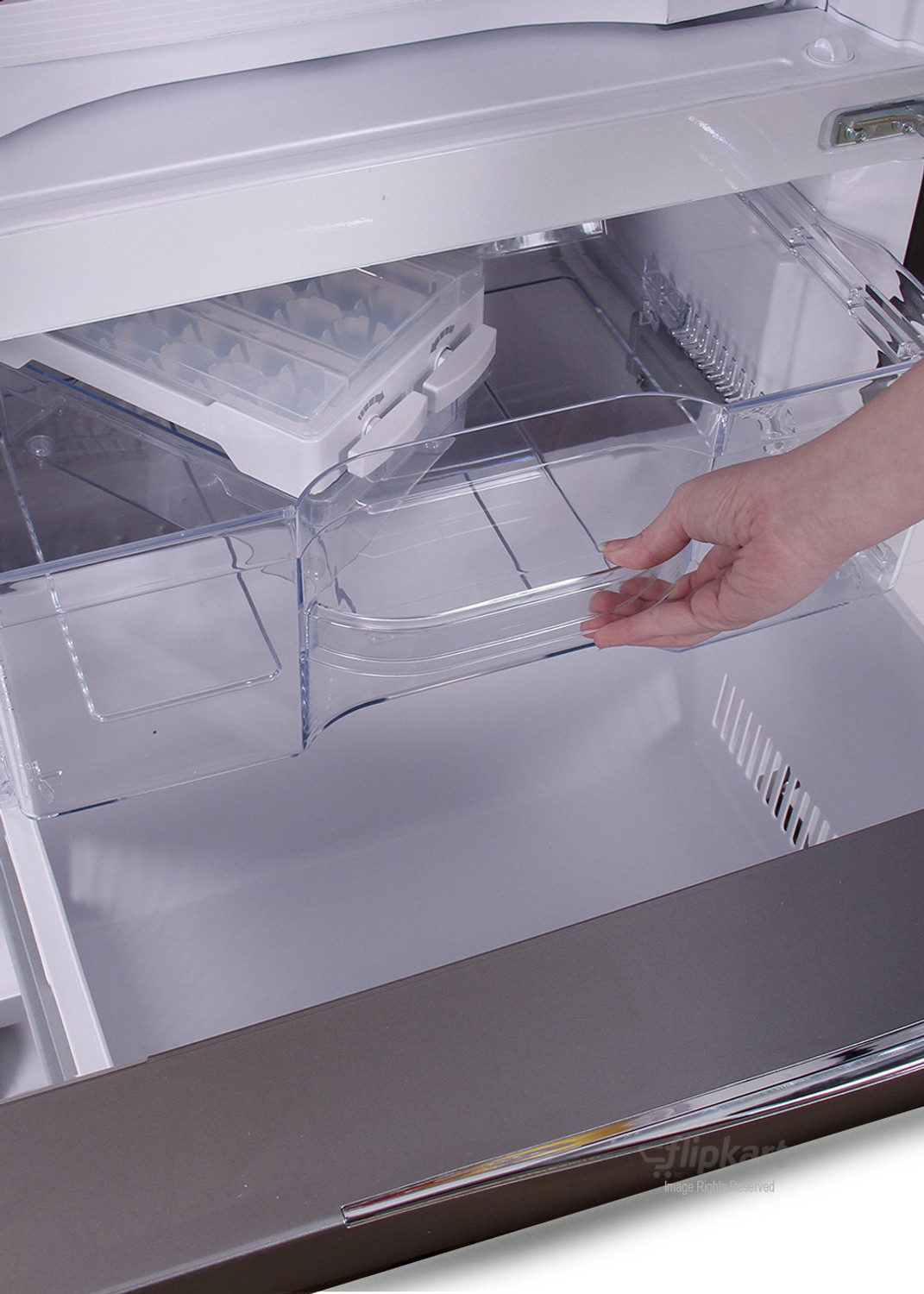 Image of Hitachi 456 L Frost Free French Door Bottom Mount Inverter Technology Star Refrigerator (Glass Black, R-WB480PND2 GBK)