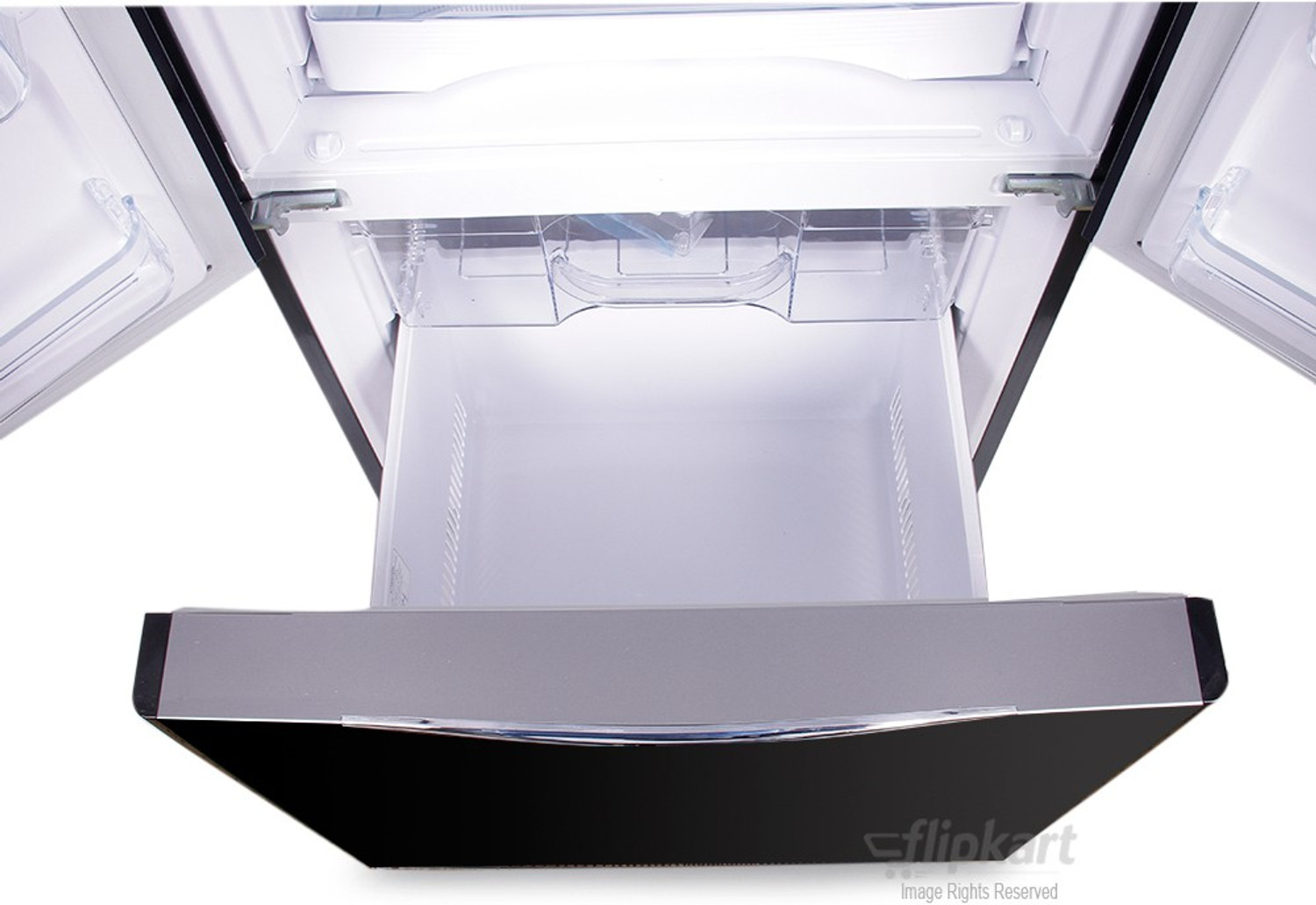 Image of Hitachi 456 L Frost Free French Door Bottom Mount Inverter Technology Star Refrigerator (Glass Black, R-WB480PND2 GBK)