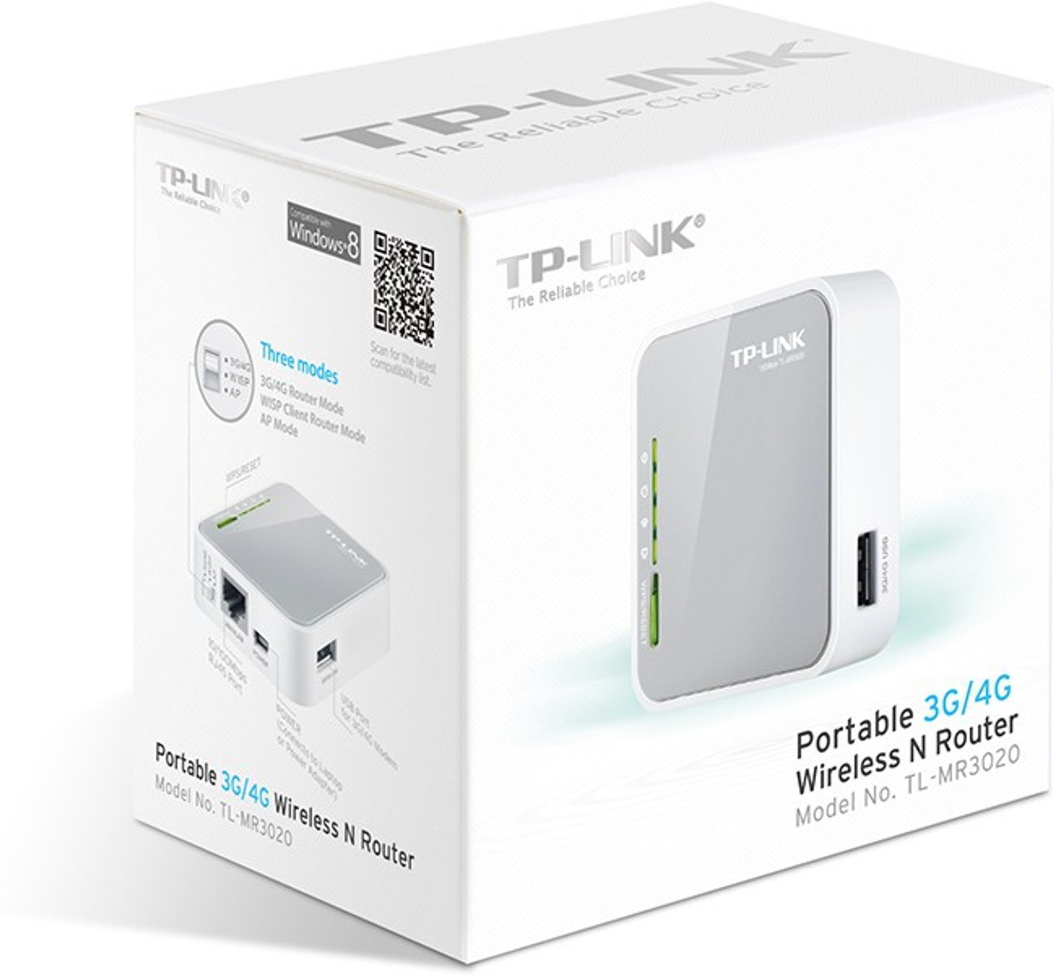 Image of TP-Link TL-MR3020 Router 2.4 GHz 300 Mbps Wifi Speed Single Band Internal Antenna Ethernet (Cable Broadband)