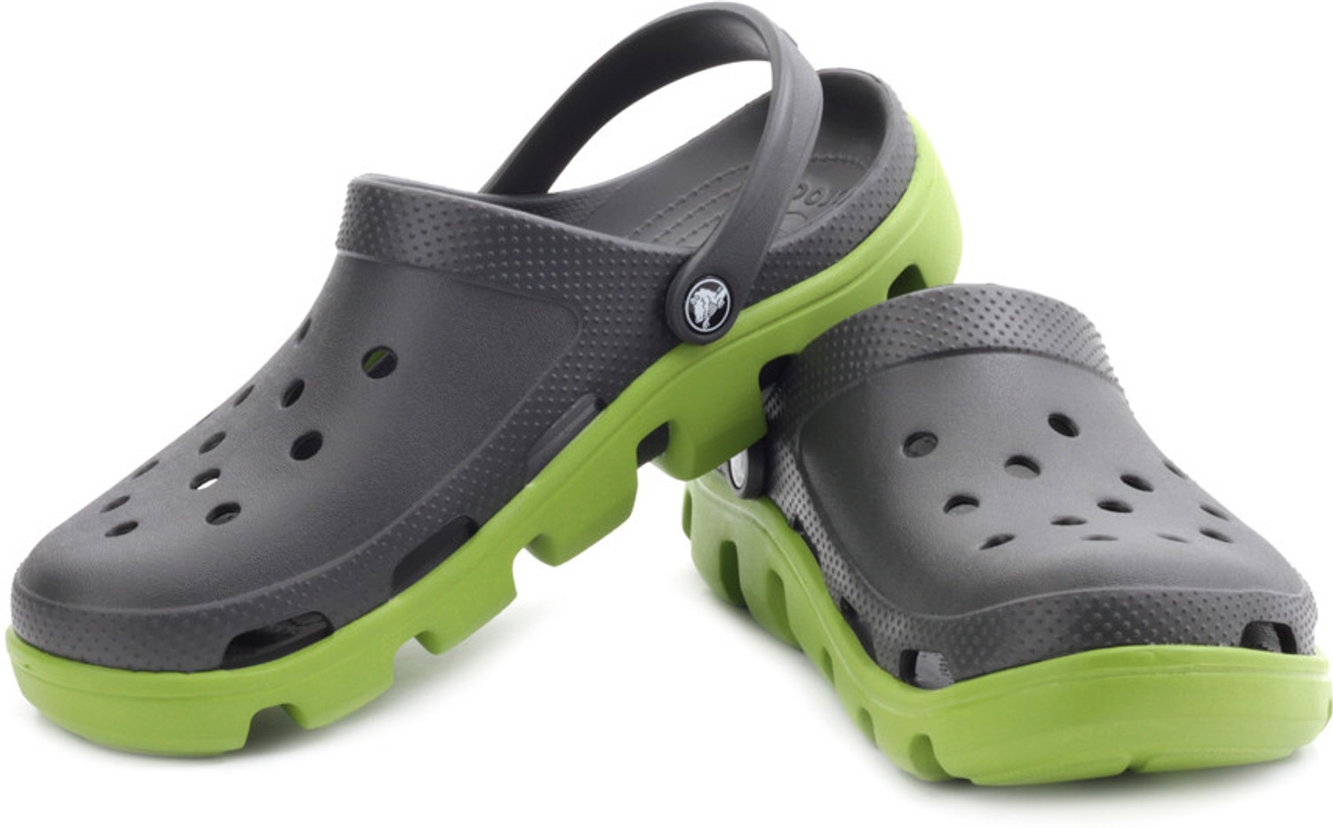Image of CROCS Men Duet Sport Clog Clogs Sandal (Grey, Green , 5 UK /India)