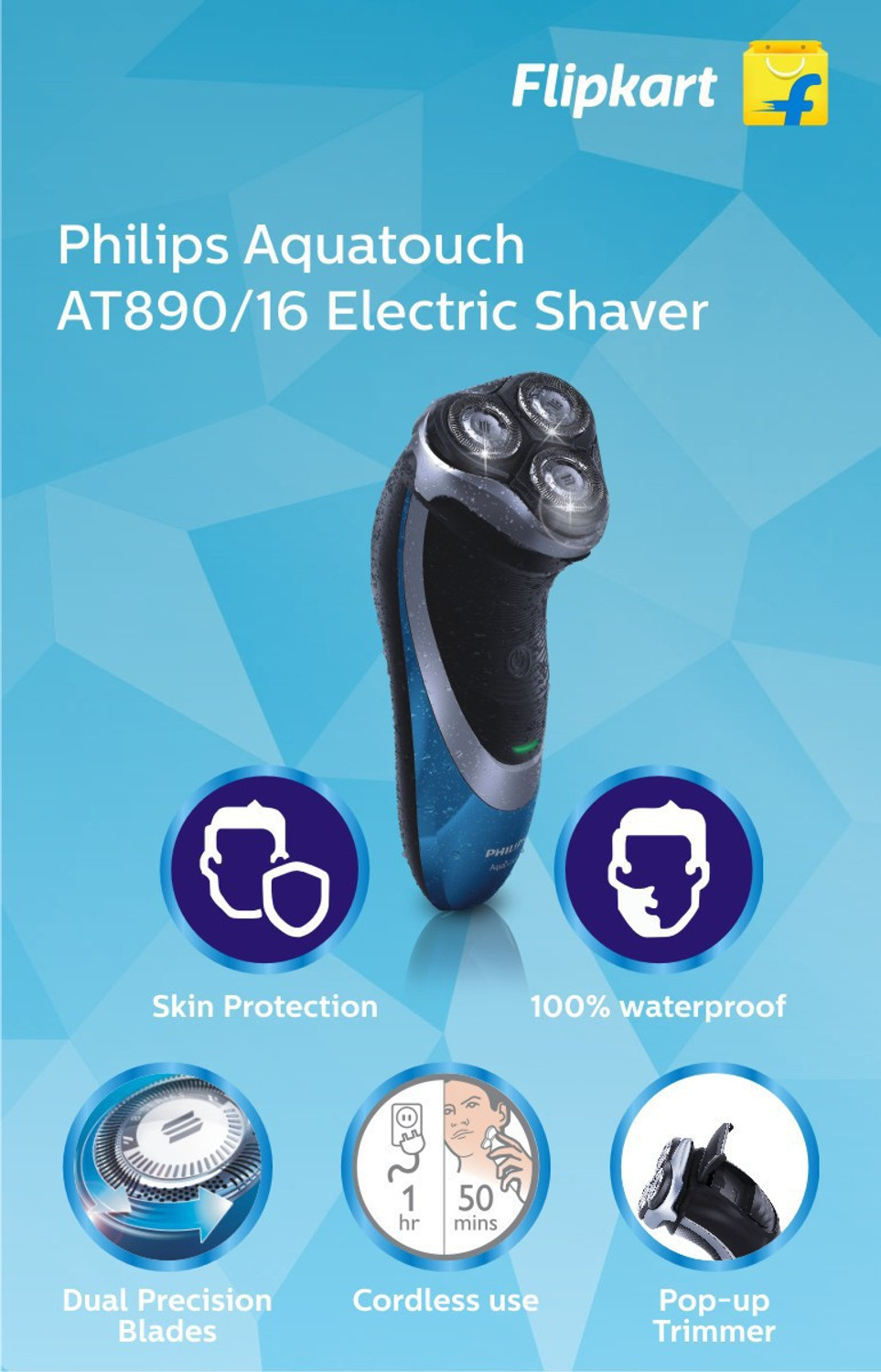 Image of Philips AquaTouch Plus AT890 /16 Shaver For Men