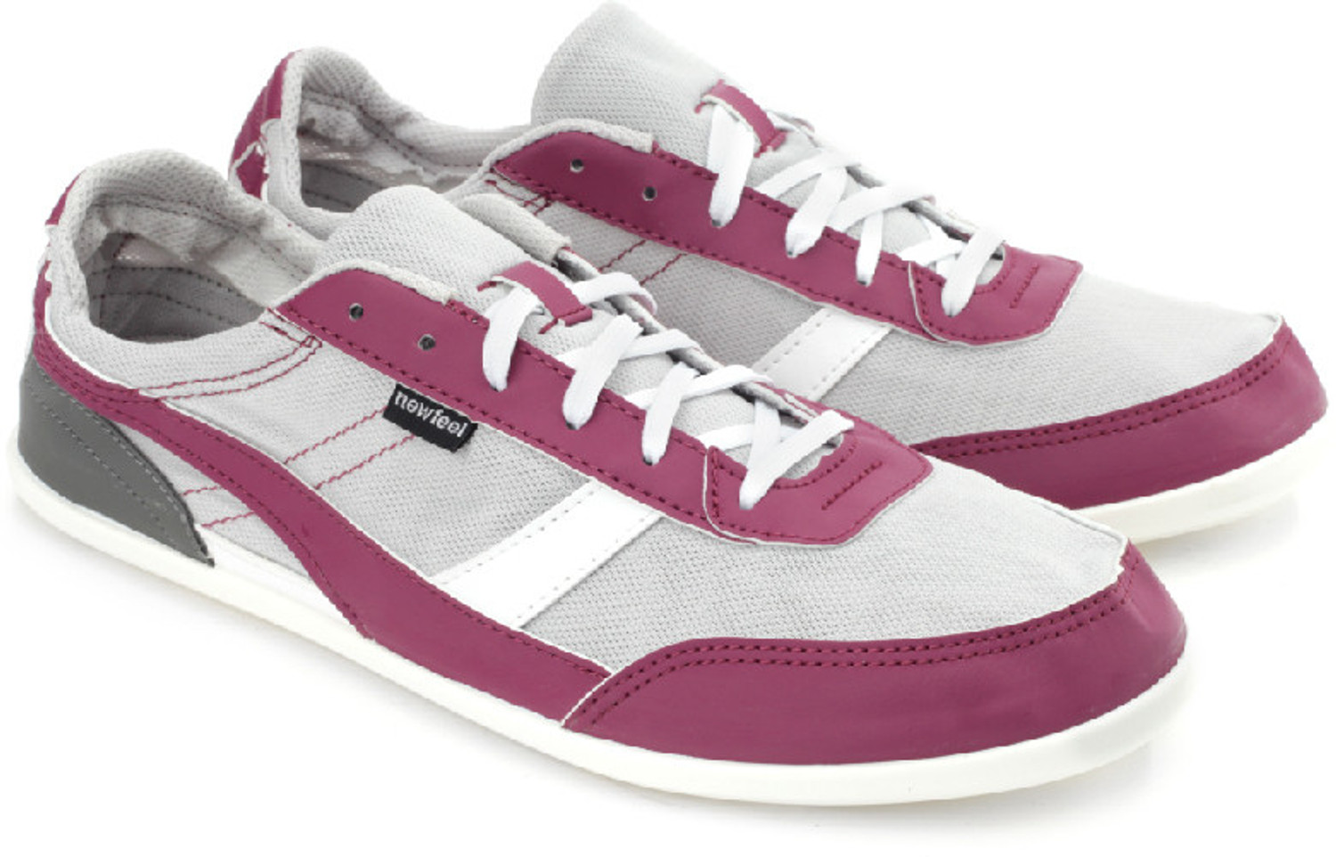 Image of NEWFEEL Many Walking Shoes For Women (White, Purple, 6.5 UK /India)
