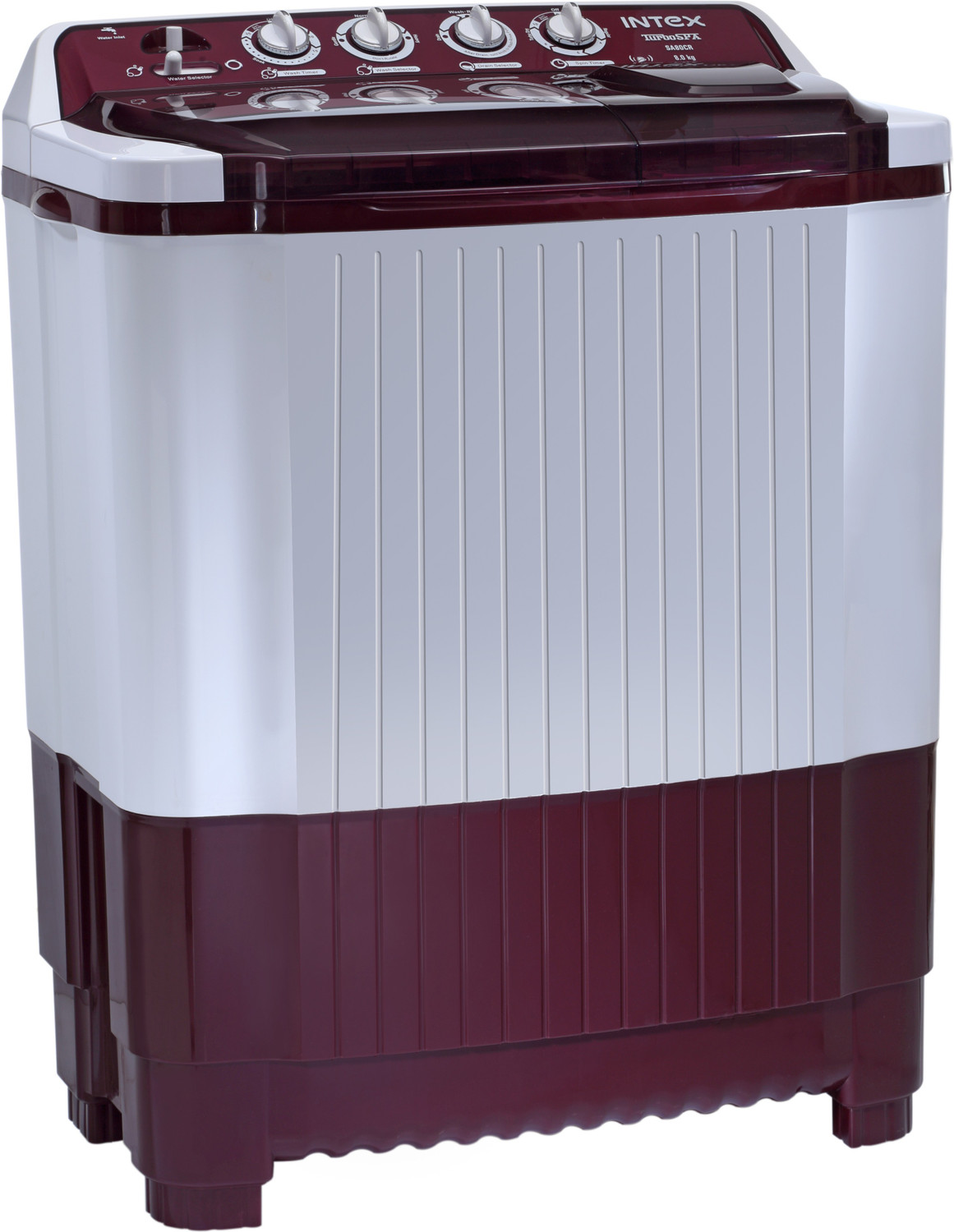 Image of Intex 8 kg Semi Automatic Top Load Washing Machine Red, White