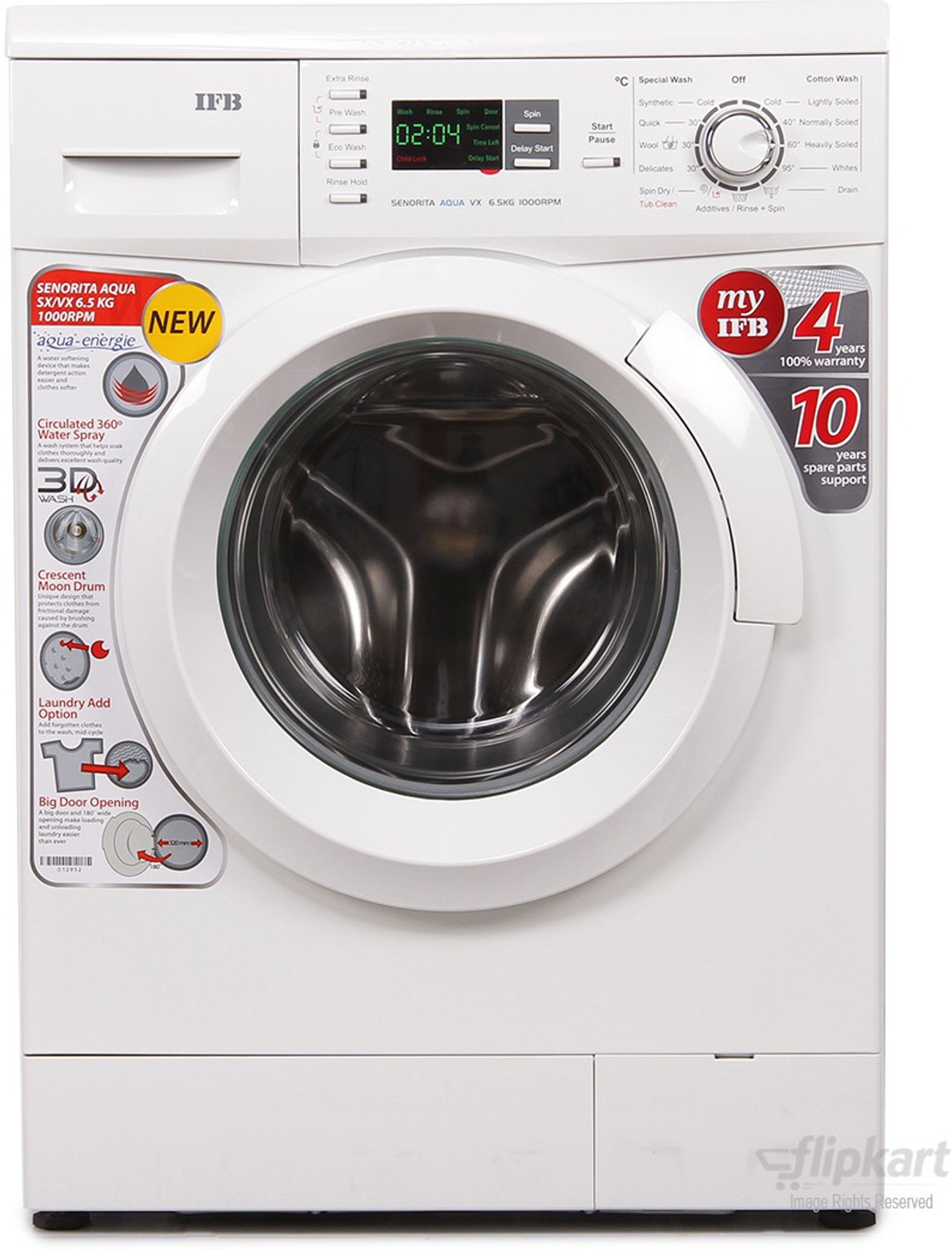 Image of IFB 6.5 kg Fully Automatic Front Load Washing Machine with In-built Heater White