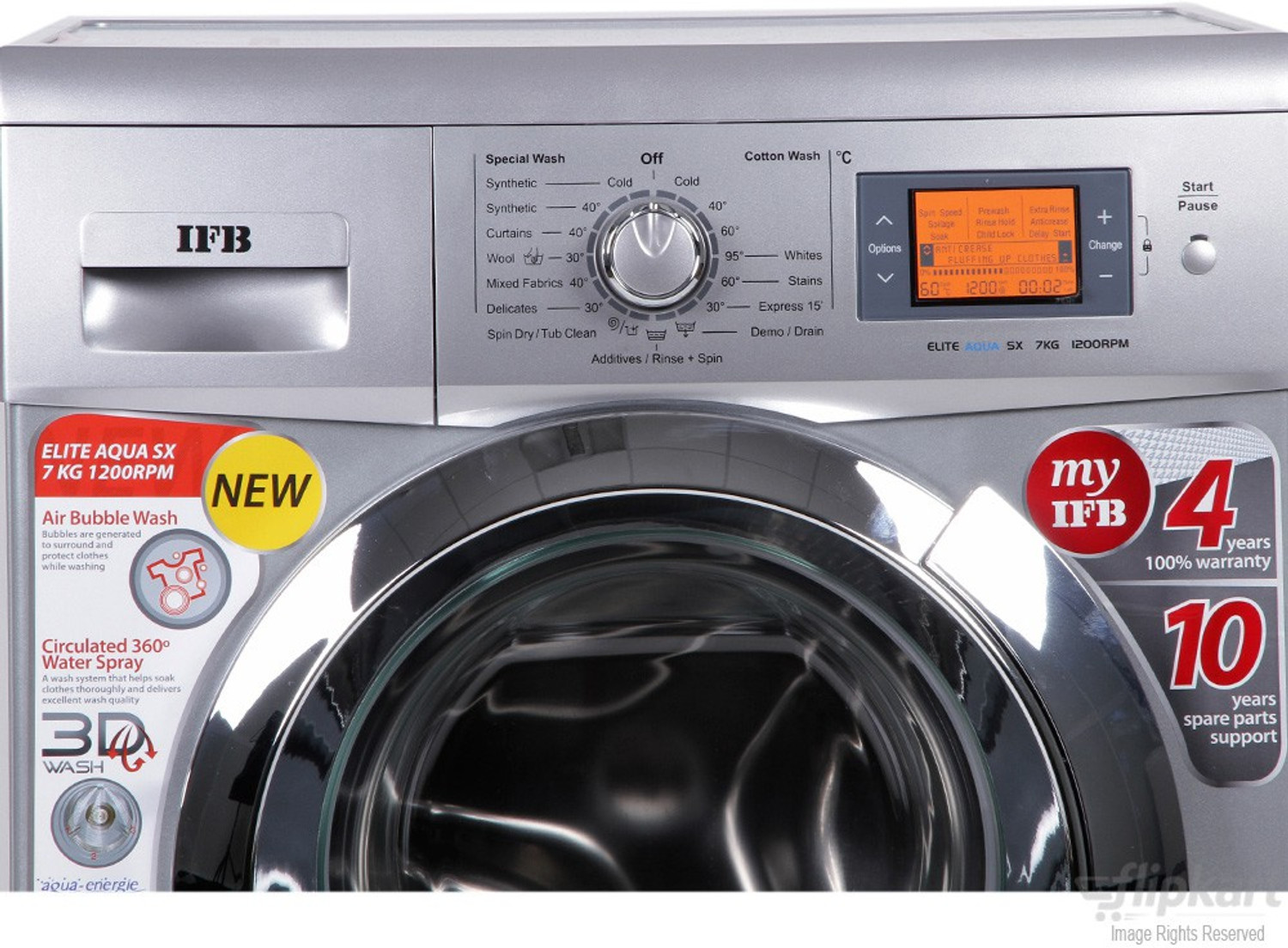 Image of IFB 7 kg Fully Automatic Front Load Washing Machine with In-built Heater Silver
