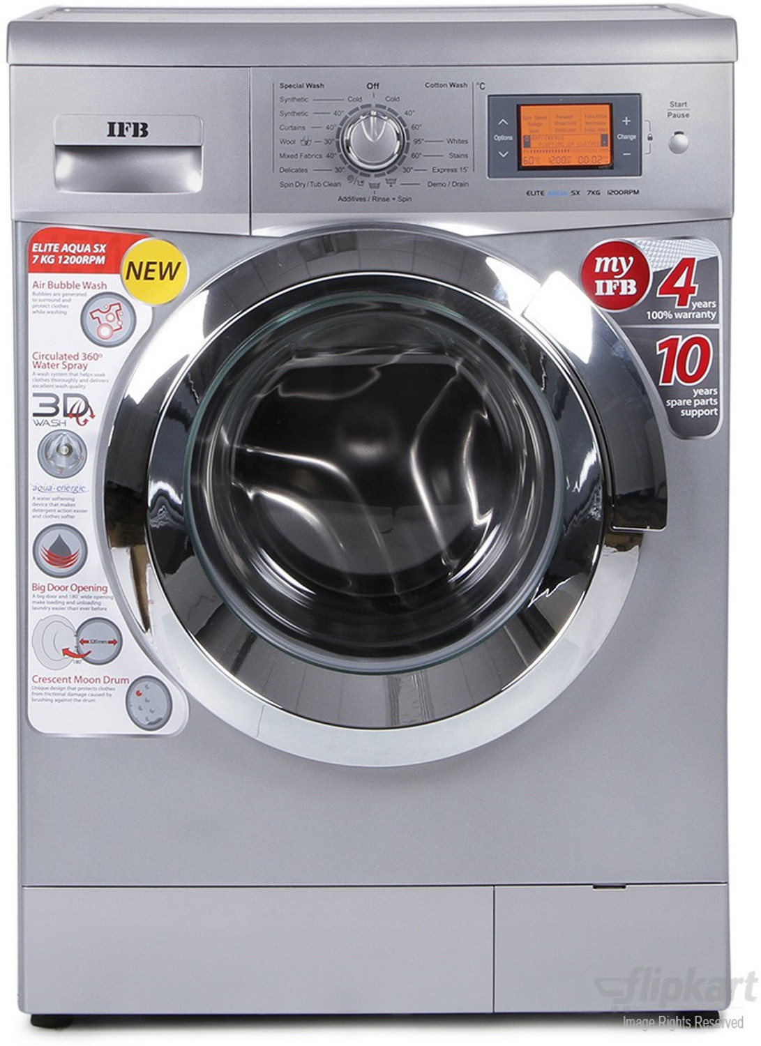 Image of IFB 7 kg Fully Automatic Front Load Washing Machine with In-built Heater Silver
