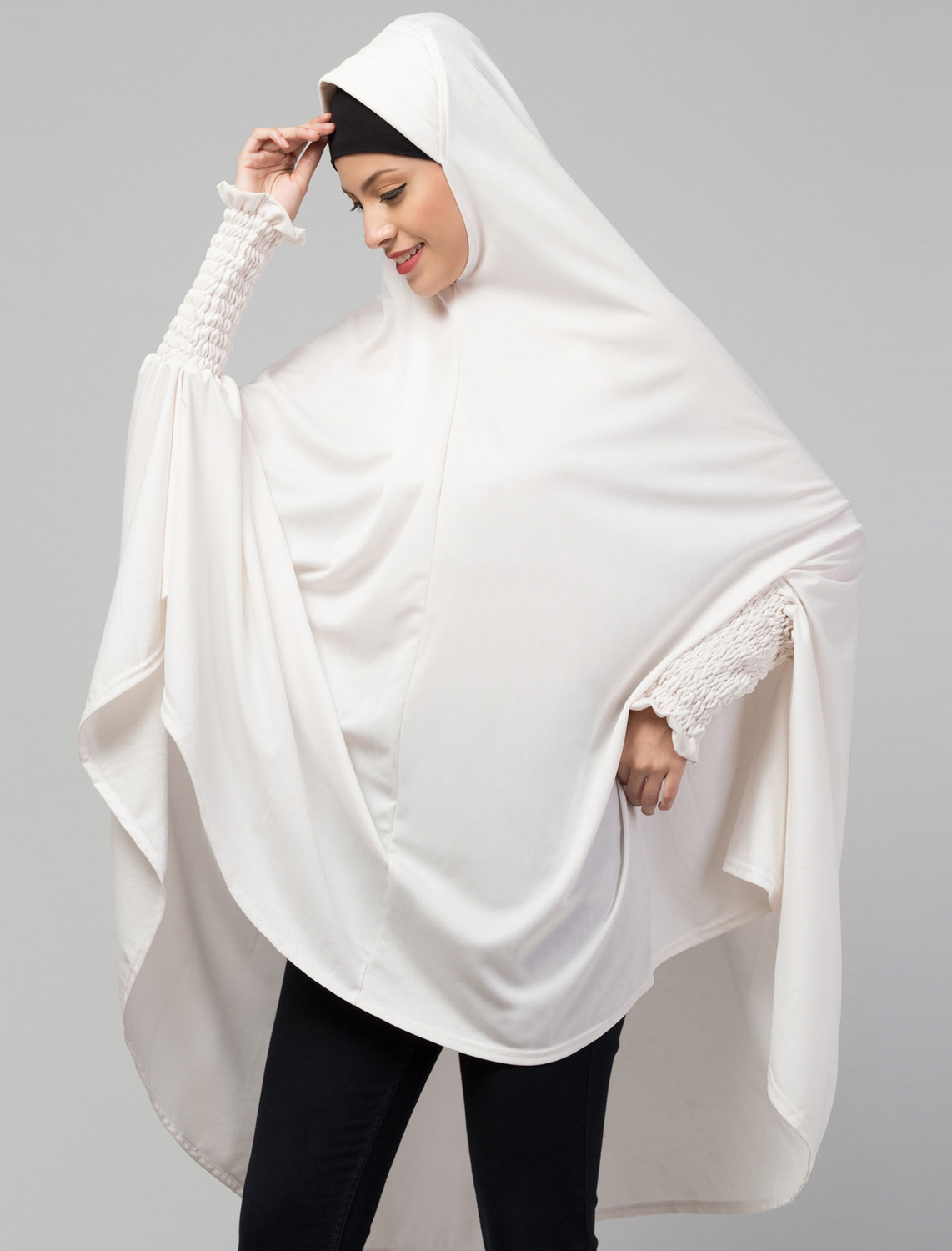 Image of URBIVA COLLECTION Nida Matte Solid Burqa (Black)