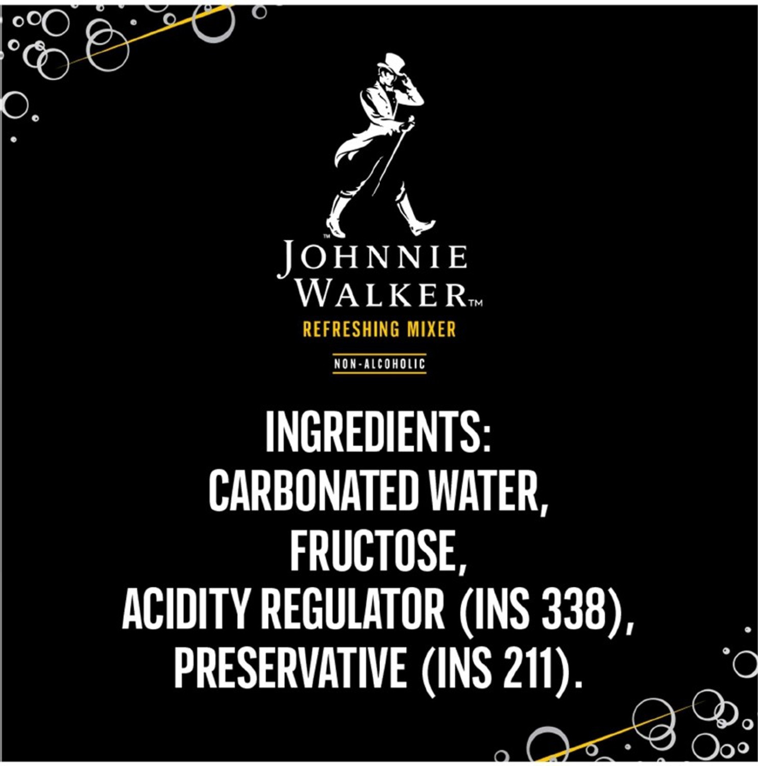 Image of JOHNNIE WALKER Refreshing Mixer - Non Alcoholic Carbonated Beverage, 330 ml, Pack of 24 Can