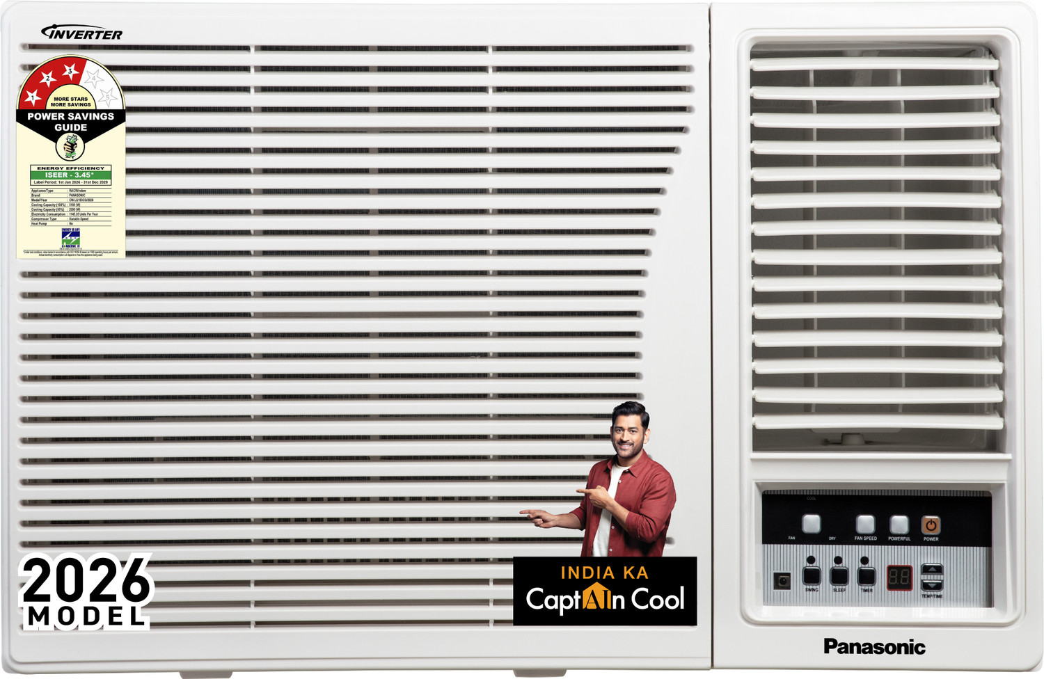 Image of CARRIER 2025 Model 1.5 Ton 3 Star Window Inverter AC (CIW18EC3R35F0, White)