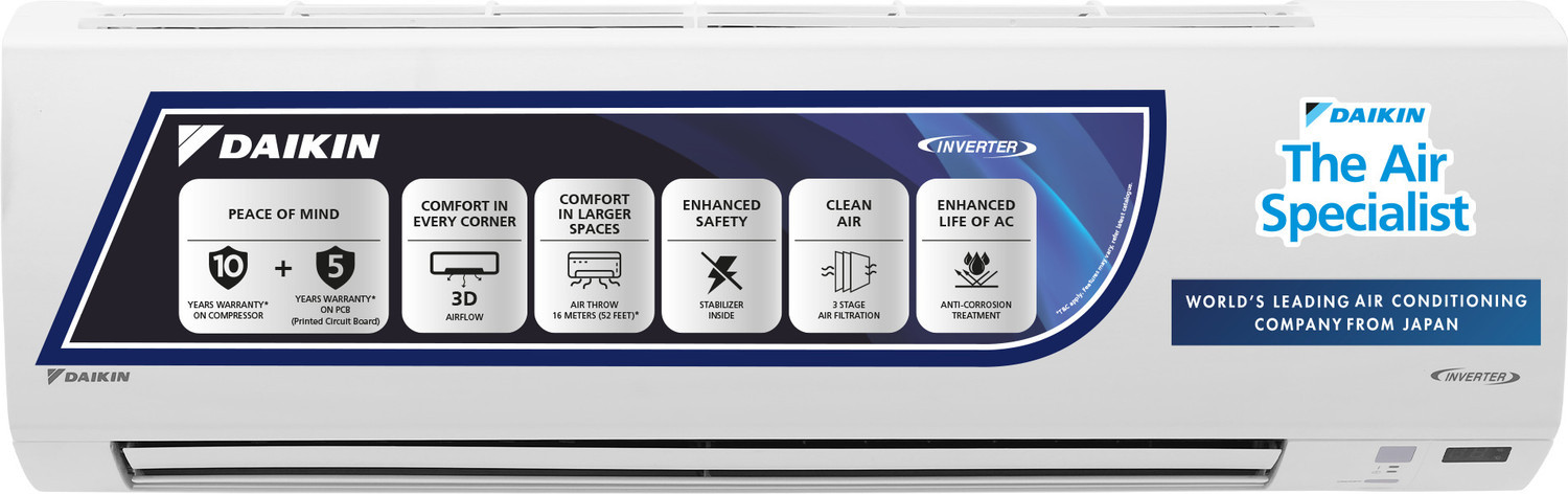 Daikin 1.8 Ton 3 Star Split Inverter AC - White