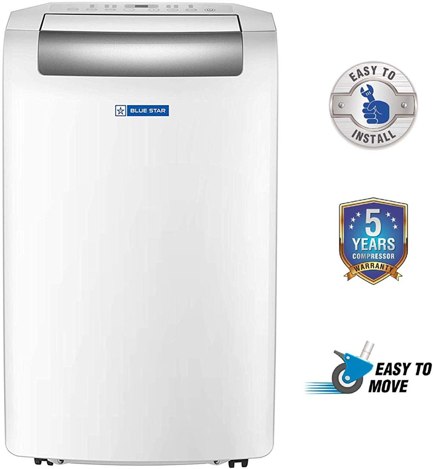 Image of Blue Star 2025 Model 1 Ton Portable Fixed Speed AC (PC12DB-WR, White)