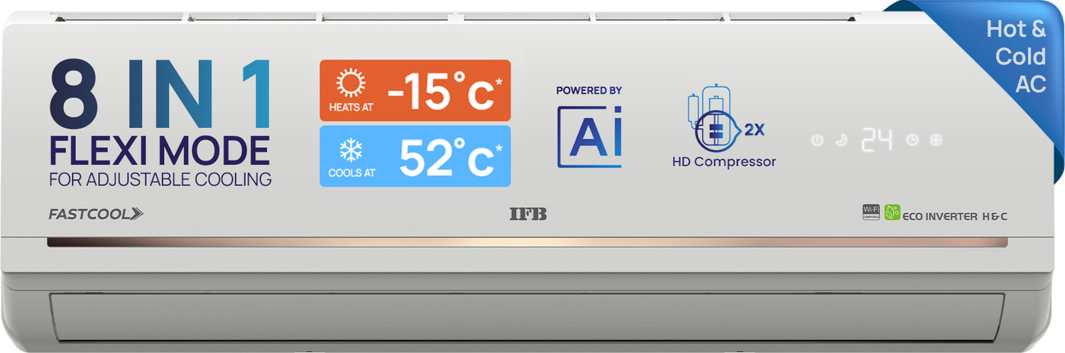 Image of IFB 2024 Model 2 Ton 3 Star Split Inverter with Wi-fi AC (CI223SS32RGN1, White)