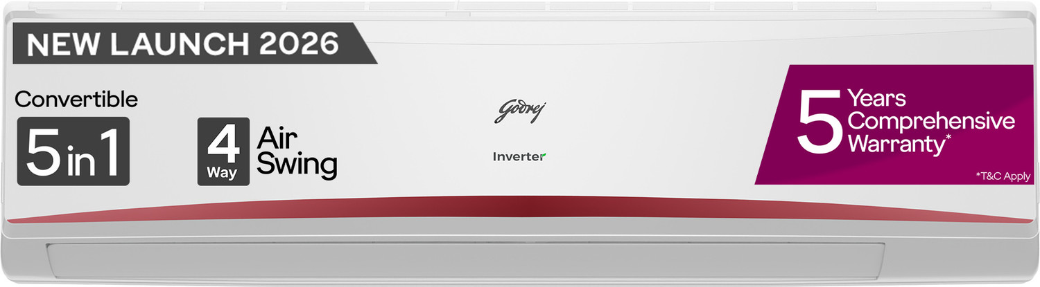 Image of Godrej 2018 Model 1.5 Ton 5 Star Window Fixed Speed AC (GWC 18DTC5-WSA, White)
