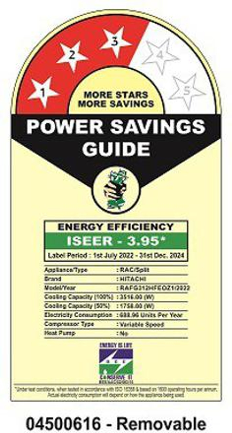 Image of Hitachi 2022 Model 1 Ton 3 Star Split Inverter AC