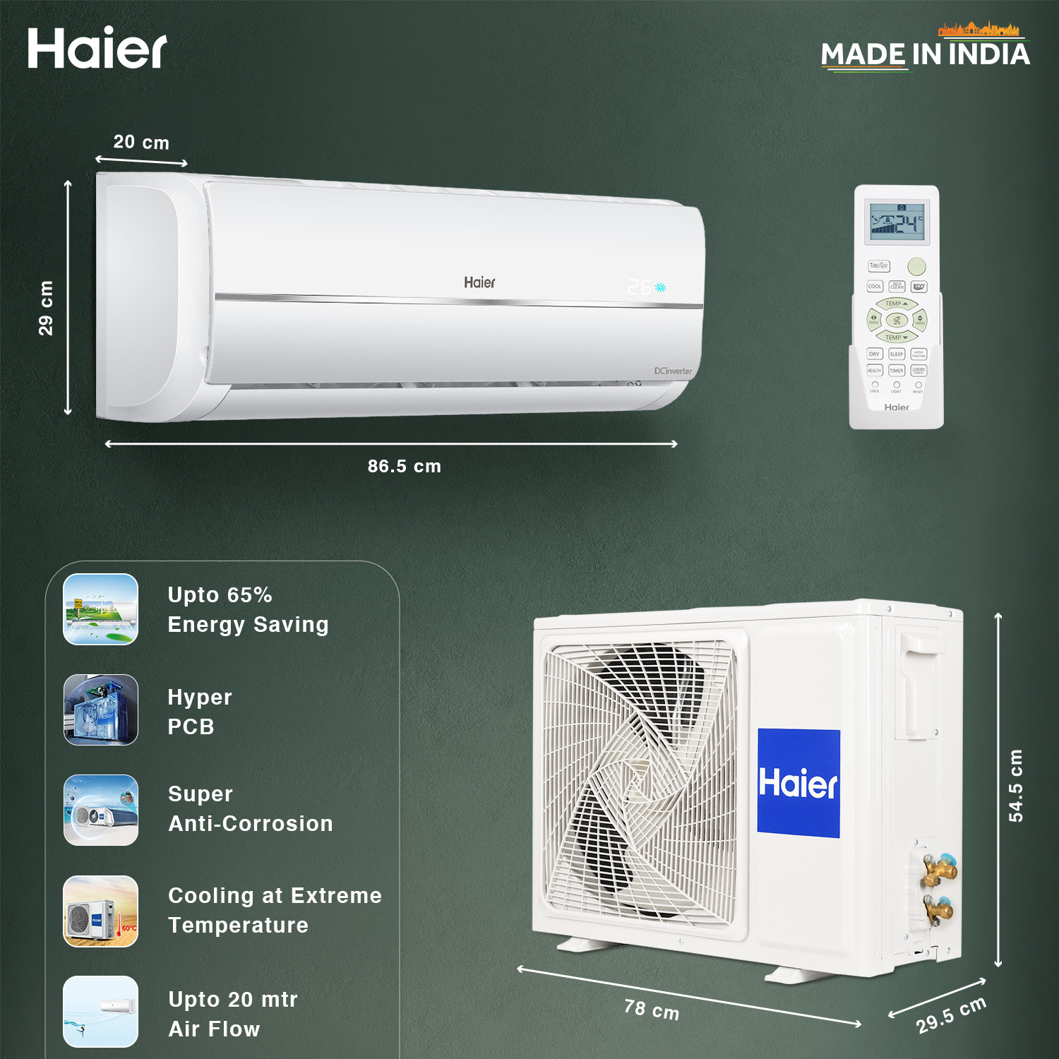 Image of Haier 2023 Model 1.3 Ton 3 Star Split Inverter Cooling at Extreme Temperature, Super Anti-corrosion AC