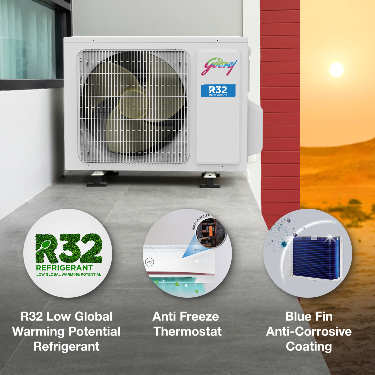 Godrej 4Way Air Swing 2023 Model 2 Ton 3 Star Split with AntiDust Filter AC White (SFC