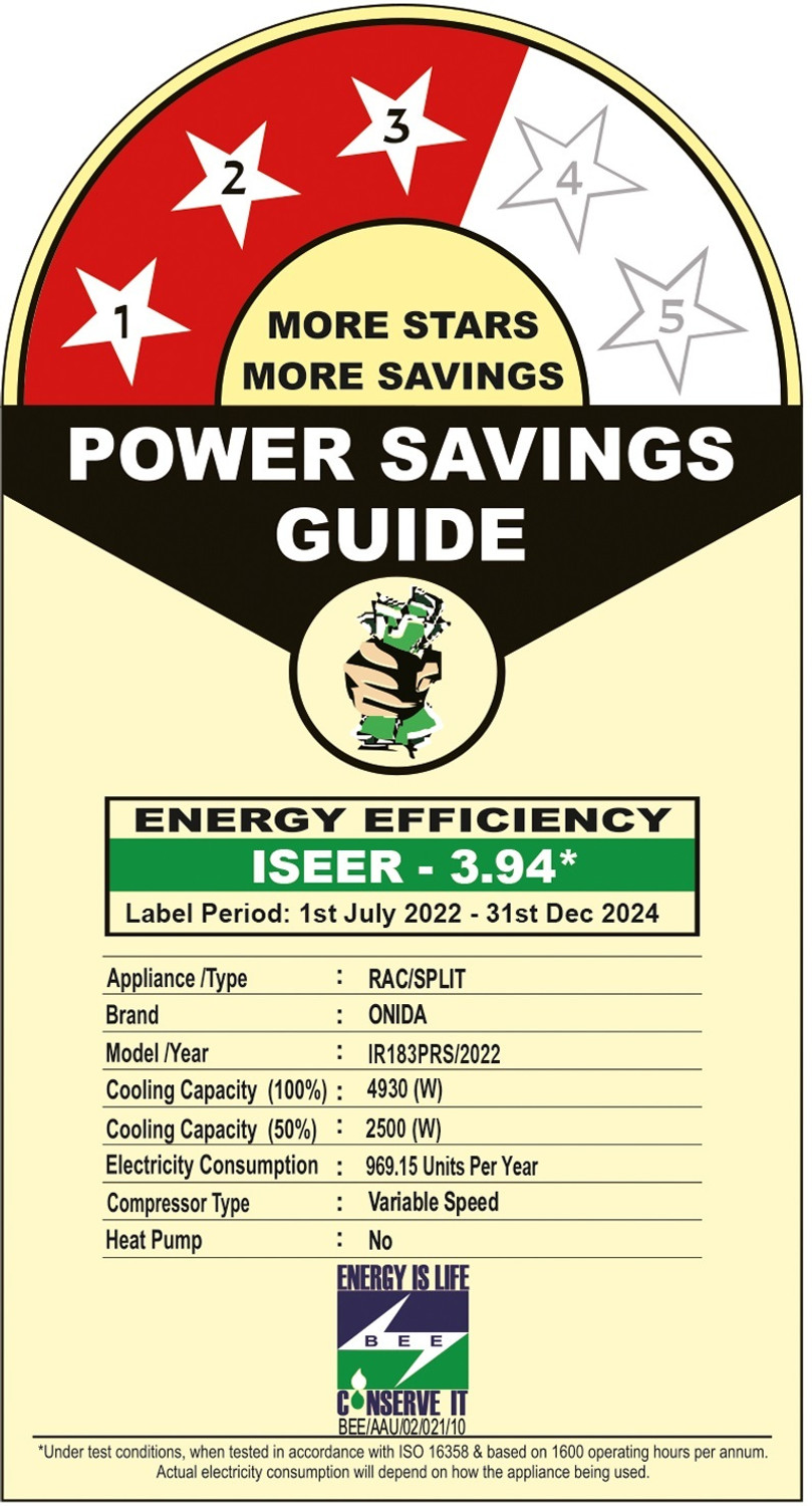 Image of ONIDA 2023 Model 1.5 Ton 3 Star Split Inverter AC