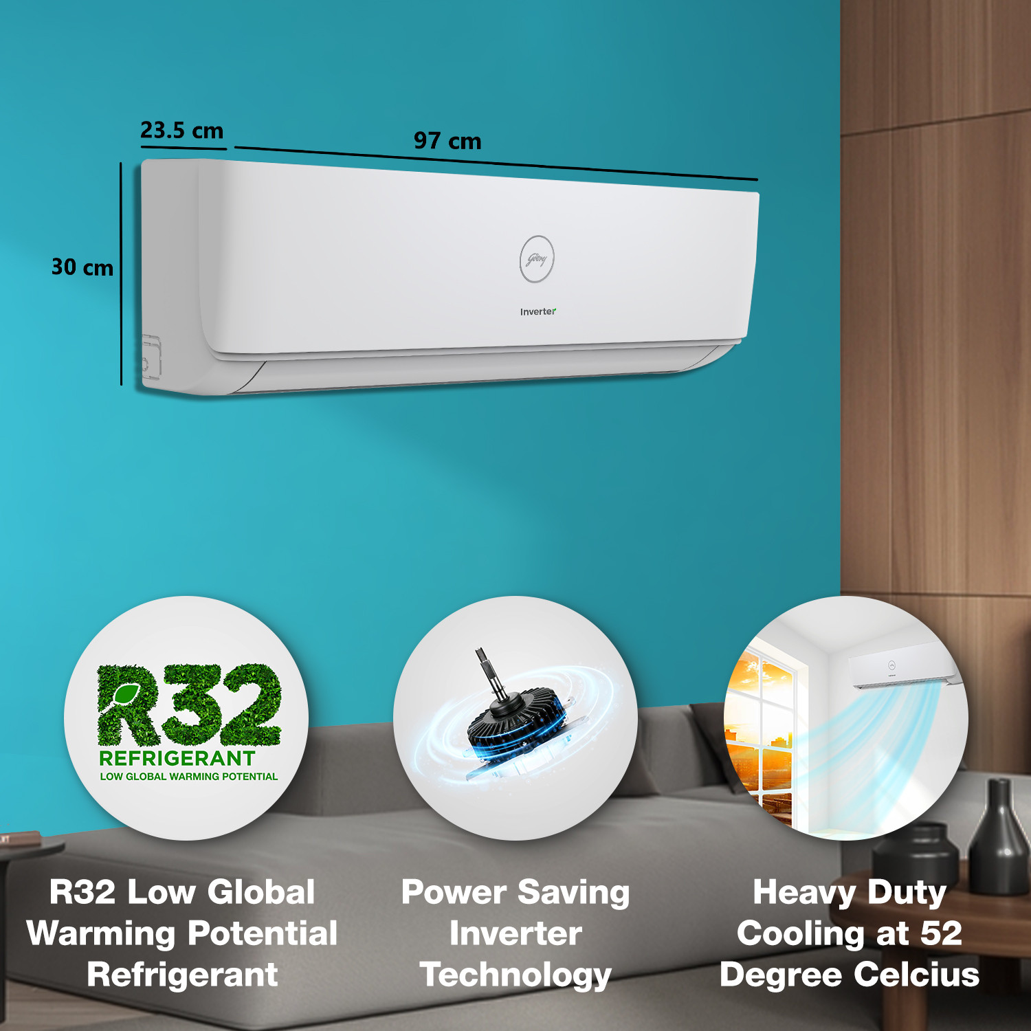 Image of Godrej 2022 Model 1.5 Ton 3 Star Split Inverter Anti-Leak AC