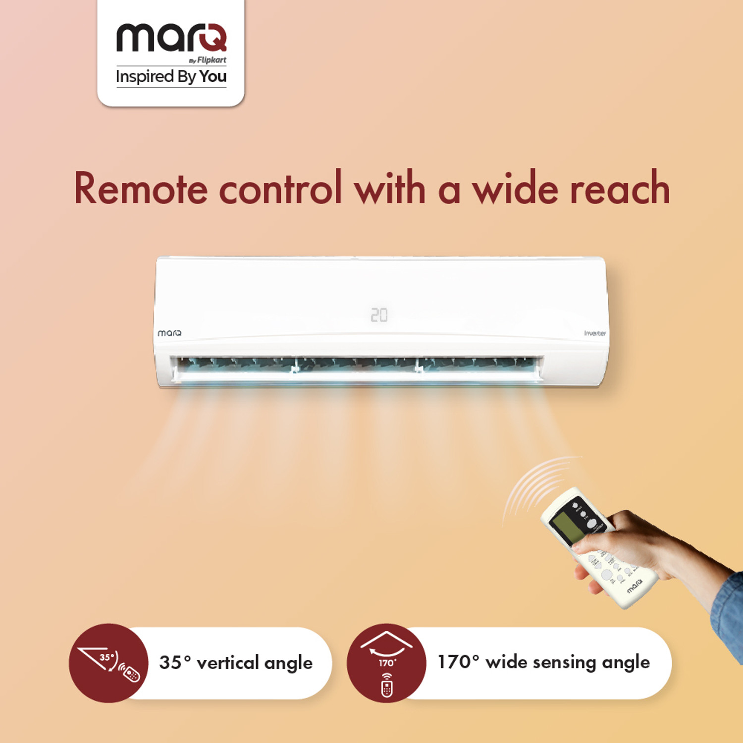 Image of MarQ by Flipkart 2023 Model 1.5 Ton 5 Star Split Inverter 4-in-1 Convertible with Turbo Cool Technology AC