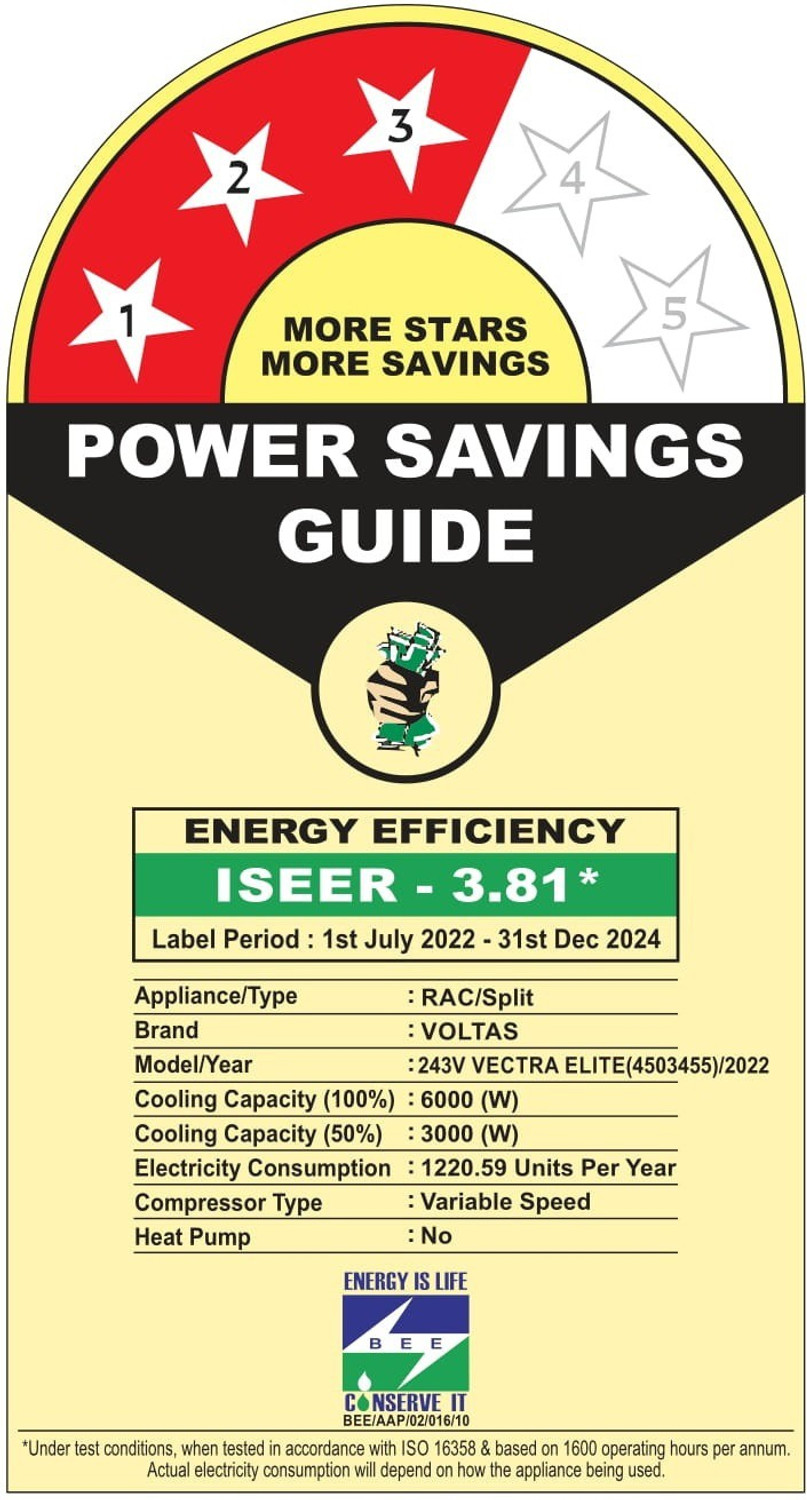 Image of Voltas 2024 Model 2 Ton 3 Star Split Inverter AC