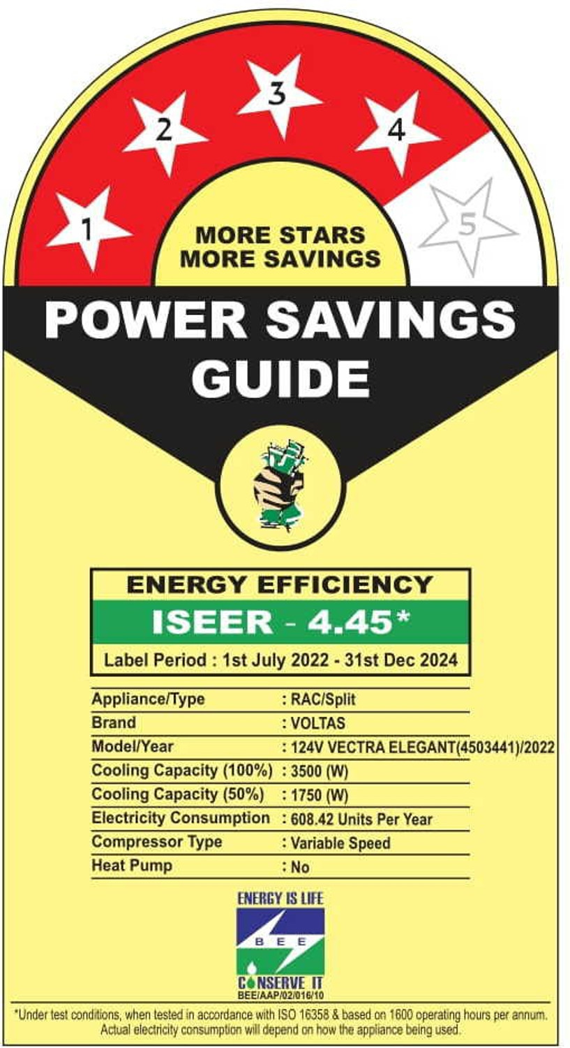 Image of Voltas 2022 Model 1 Ton 4 Star Split Inverter AC