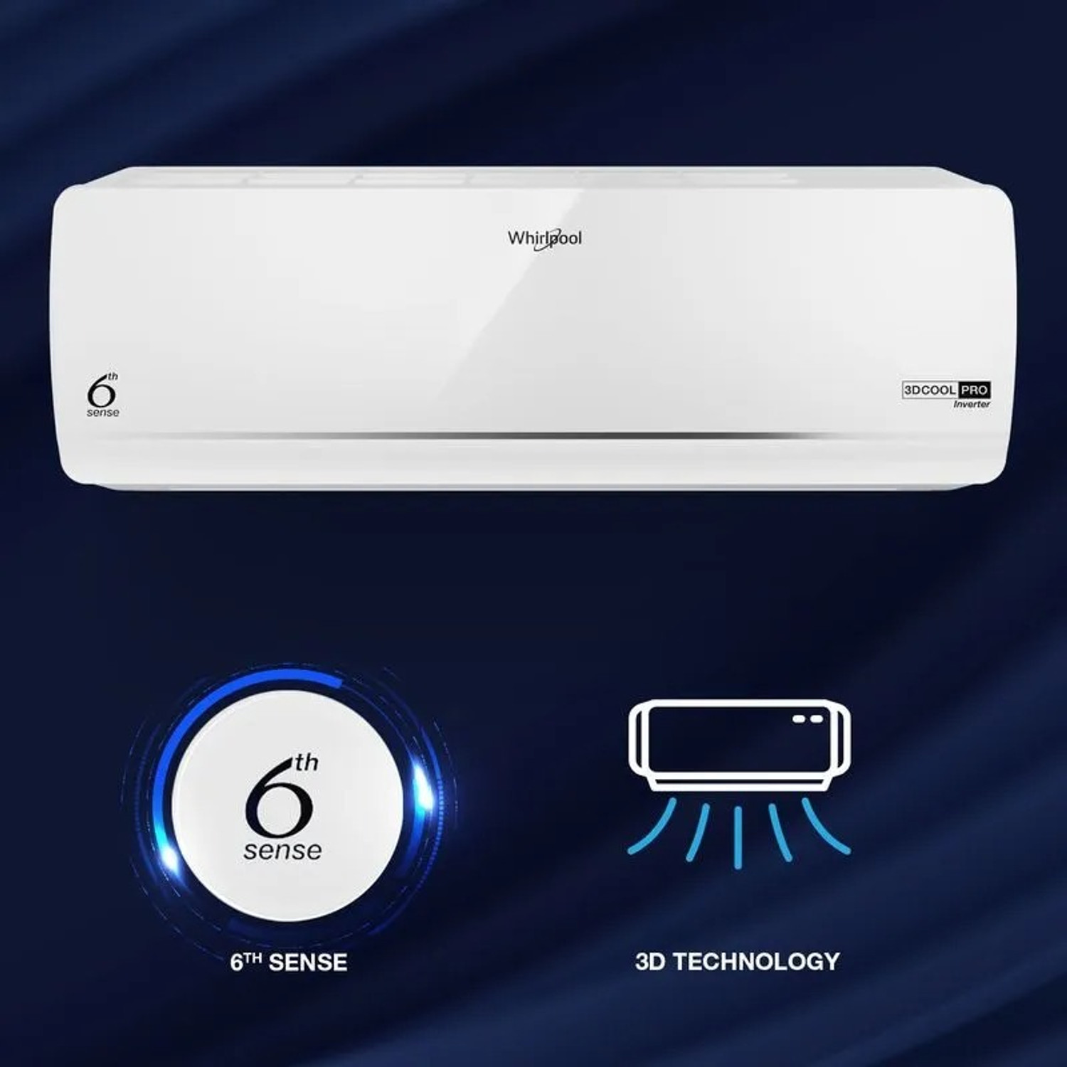 Image of Whirlpool 2026 Model 1.5 Ton 3 Star Split Digital Inverter AC (SAI18P36DPET0, White, GLOSSY)