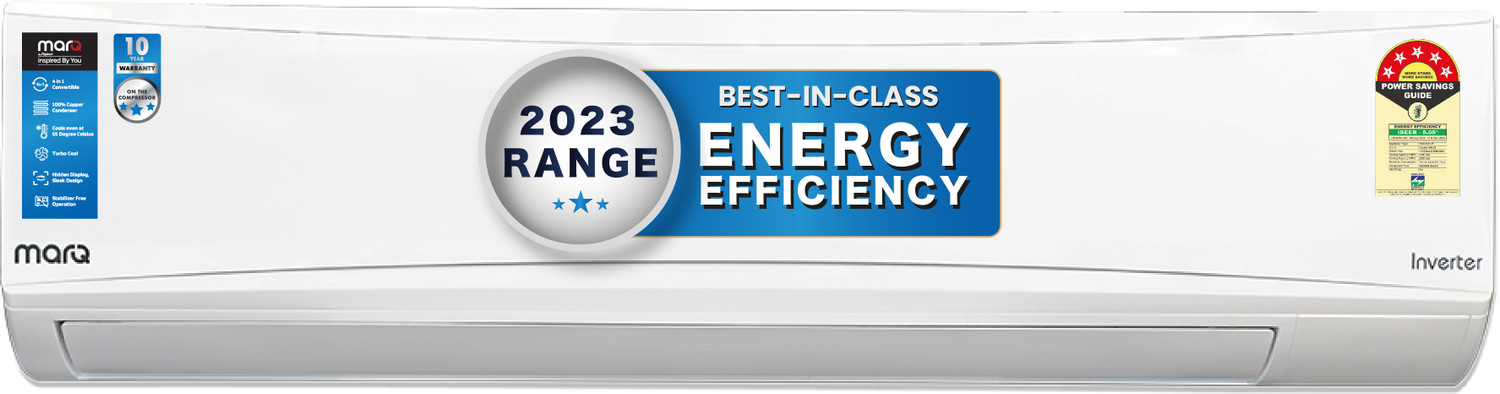 Image of MarQ by Flipkart 2023 Model 1.5 Ton 5 Star Split Inverter 4-in-1 Convertible with Turbo Cool Technology AC