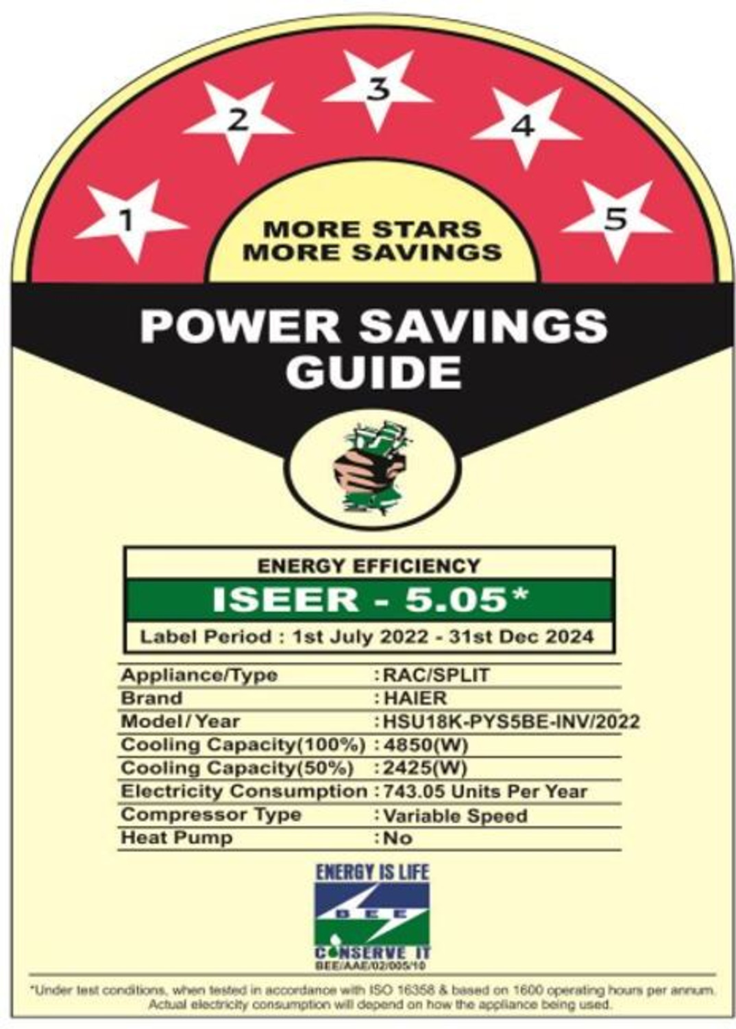 Image of Haier 2023 Model 1.5 Ton 5 Star Split Inverter Intelli Convertible 7-in-1, Cooling at Extreme Temperature AC