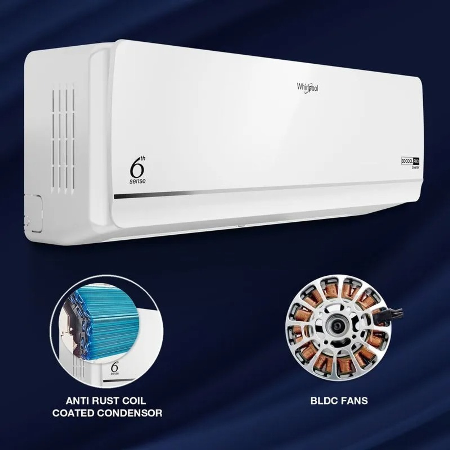 Image of Whirlpool 2026 Model 1.5 Ton 3 Star Split Digital Inverter AC (SAI18P36DPET0, White, GLOSSY)