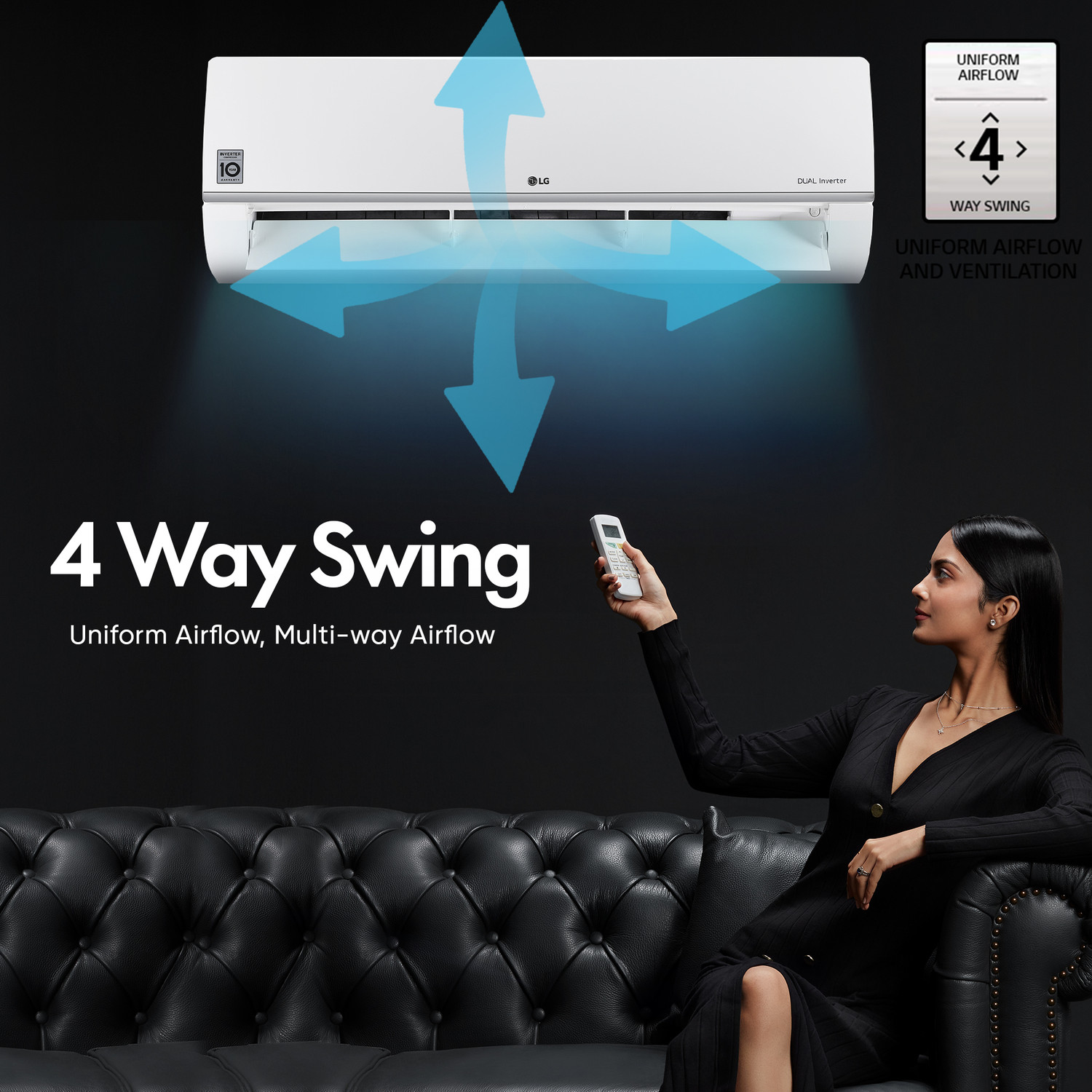 Image of LG 2023 Model 1.5 Ton 5 Star Split Inverter AI Convertible 6-in-1 Cooling , HD Filter with Anti-Virus Protection AC