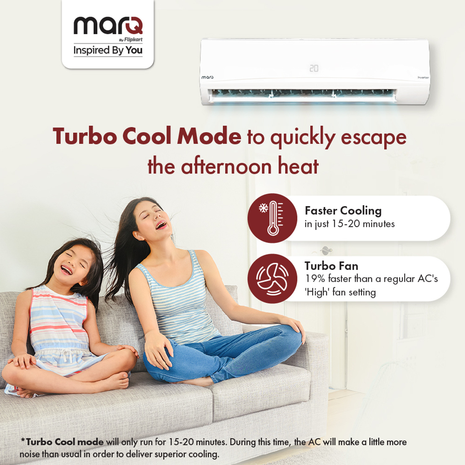 Image of MarQ by Flipkart 2023 Model 1.5 Ton 5 Star Split Inverter 4-in-1 Convertible with Turbo Cool Technology AC