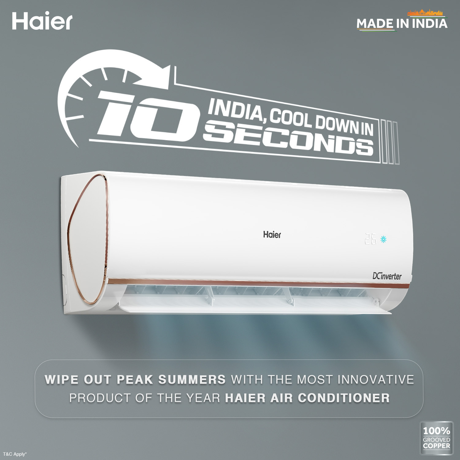 Image of Haier 2023 Model 1.5 Ton 4 Star Split Inverter with Wi-fi Intelli Smart,� Intelli Convertible 7-in-1, Cooling at Extreme Temperature AC