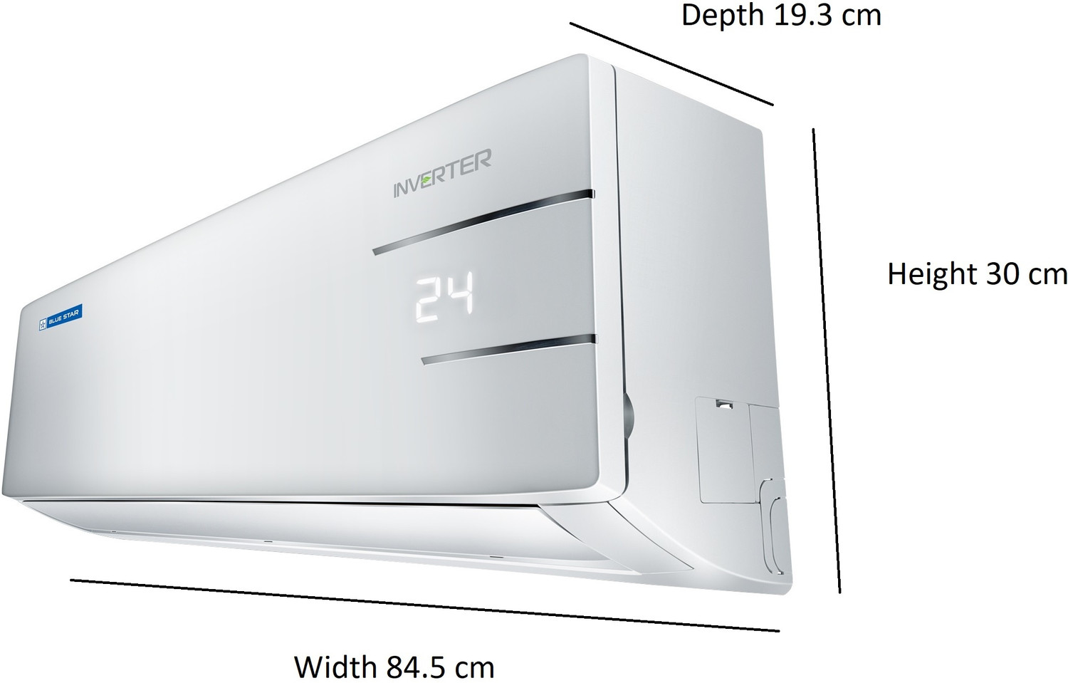 Image of Blue Star 2023 Model 0.9 Ton 3 Star Split Inverter Multi Sensors, Stabalizer Free Operation, Self Diagnosis, Dust Filter AC