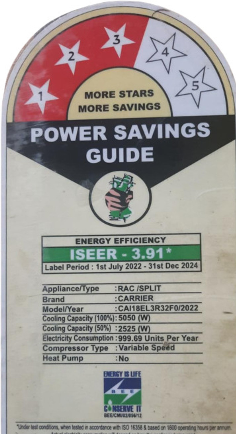 Image of CARRIER 2023 Model 1.5 Ton 3 Star Split AI Flexicool Inverter With Auto Cleanser AC