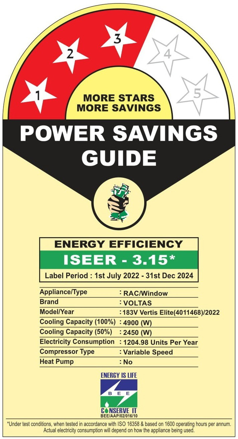 Image of Voltas 2023 Model 1.5 Ton 3 Star Window Inverter AC
