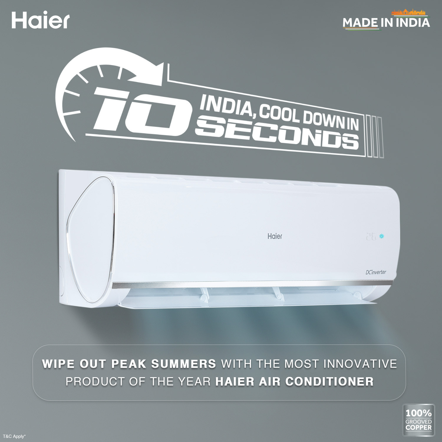 Image of Haier 2023 Model 1.5 Ton 5 Star Split Inverter Intelli Convertible 7-in-1, Cooling at Extreme Temperature AC