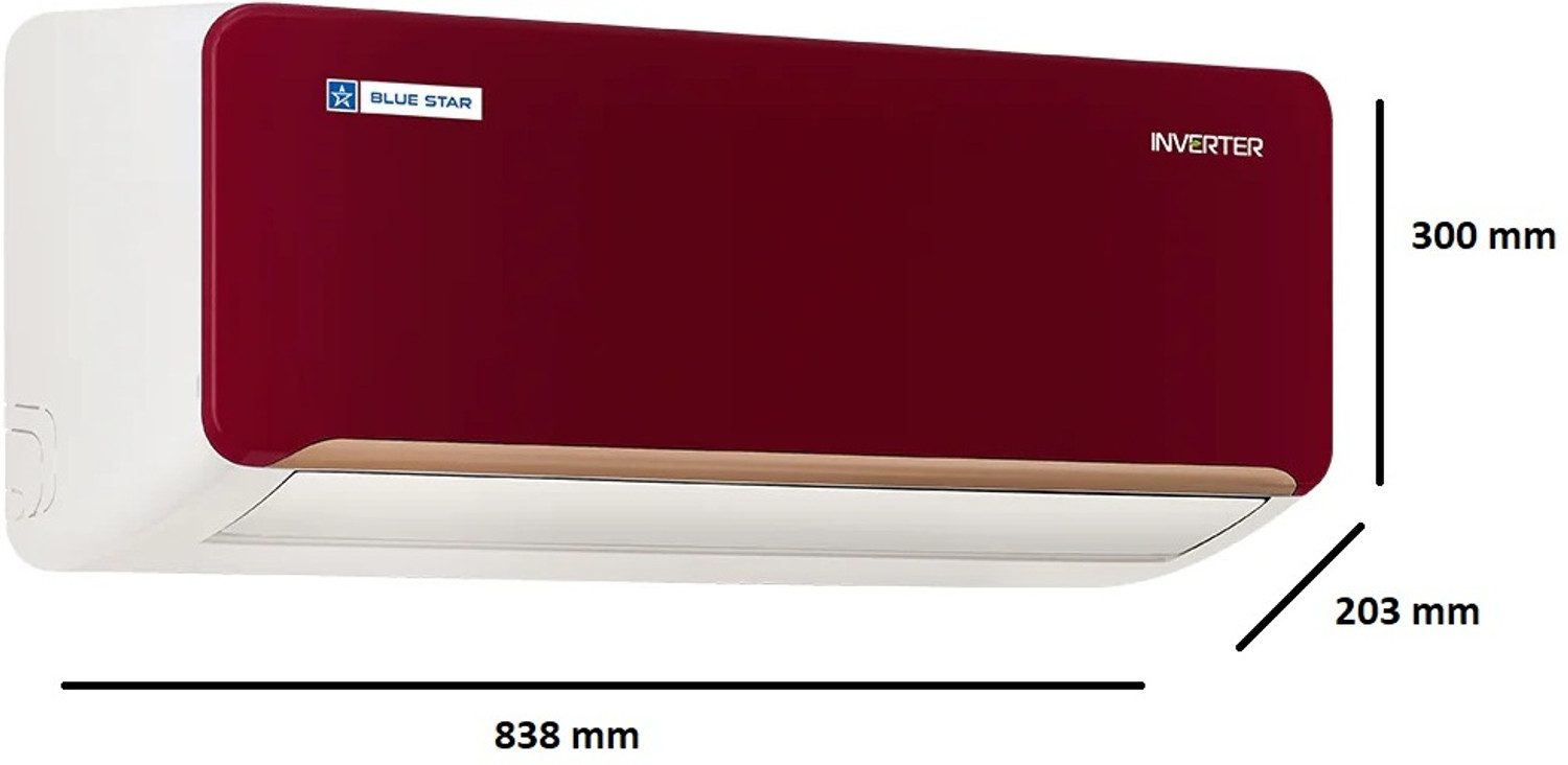 Image of Blue Star 2025 Model 1 Ton 5 Star Split Inverter AC (ID512QNUR-M, Maroon)