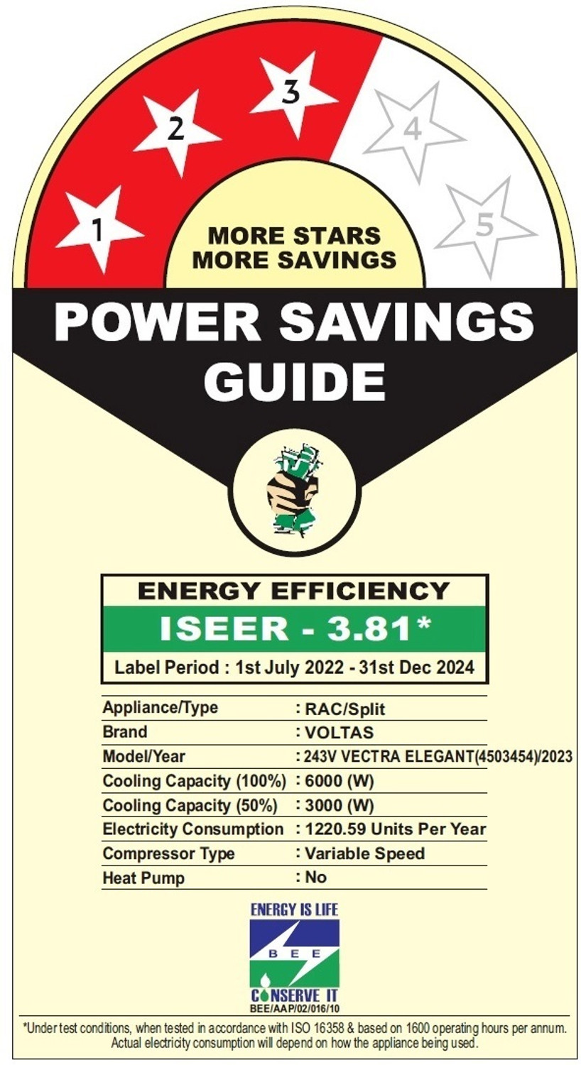 Image of Voltas 2023 Model 2 Ton 3 Star Split Inverter AC