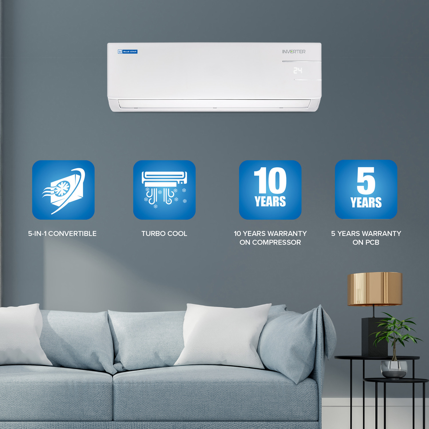 Image of Blue Star 2023 Model 2 Ton 3 Star Split Inverter AC