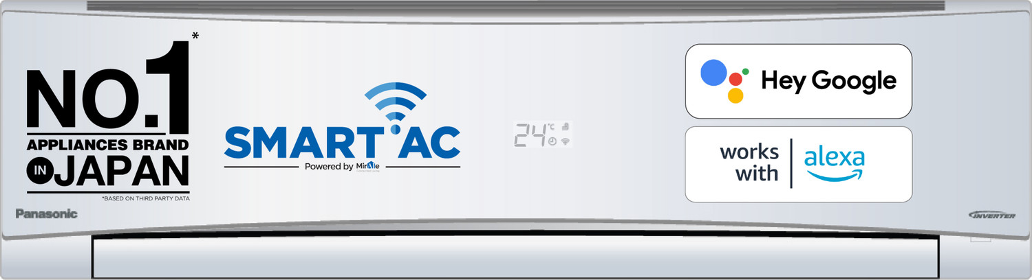 Image of Panasonic 2023 Model 2 Ton 3 Star Split Inverter with Wi-fi with 2 Way Swing, PM 0.1 Air Purification Filter AC